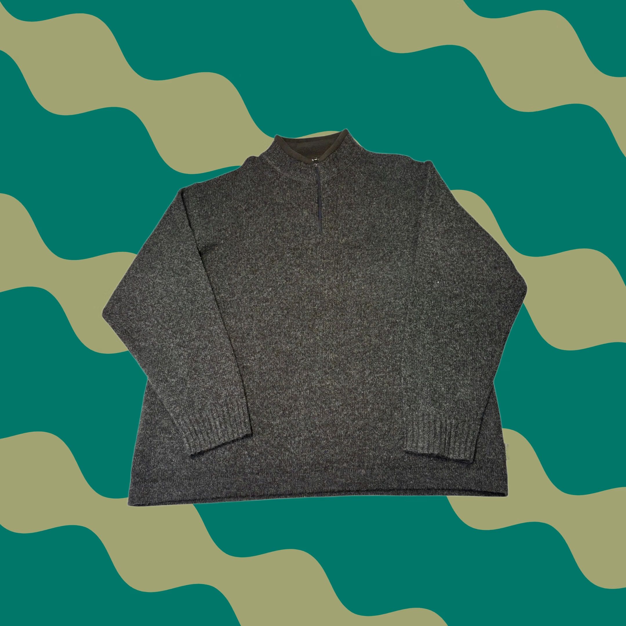 Vintage Woolrich Sweater Mens XL Wool Quarter Zip Pullover Dark Loden Heather 100% 9013 Size US XL / EU 56 / 4 - 1 Thumbnail