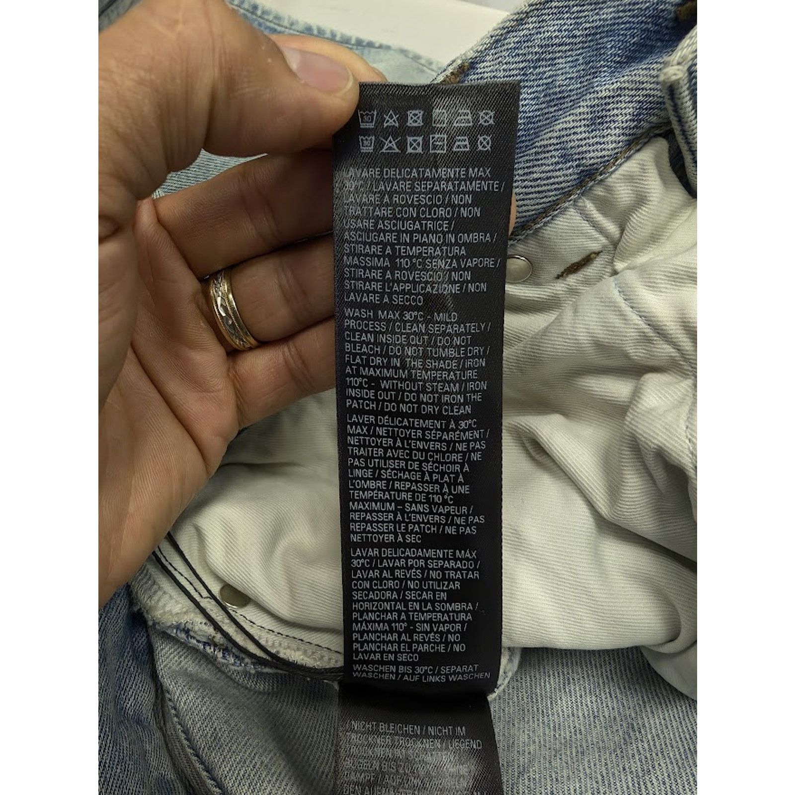 Balenciaga o1rshd1 Organic Japanese Twill Sticker Baggy Pants Blue Size US 28 / EU 44 - 16 Thumbnail