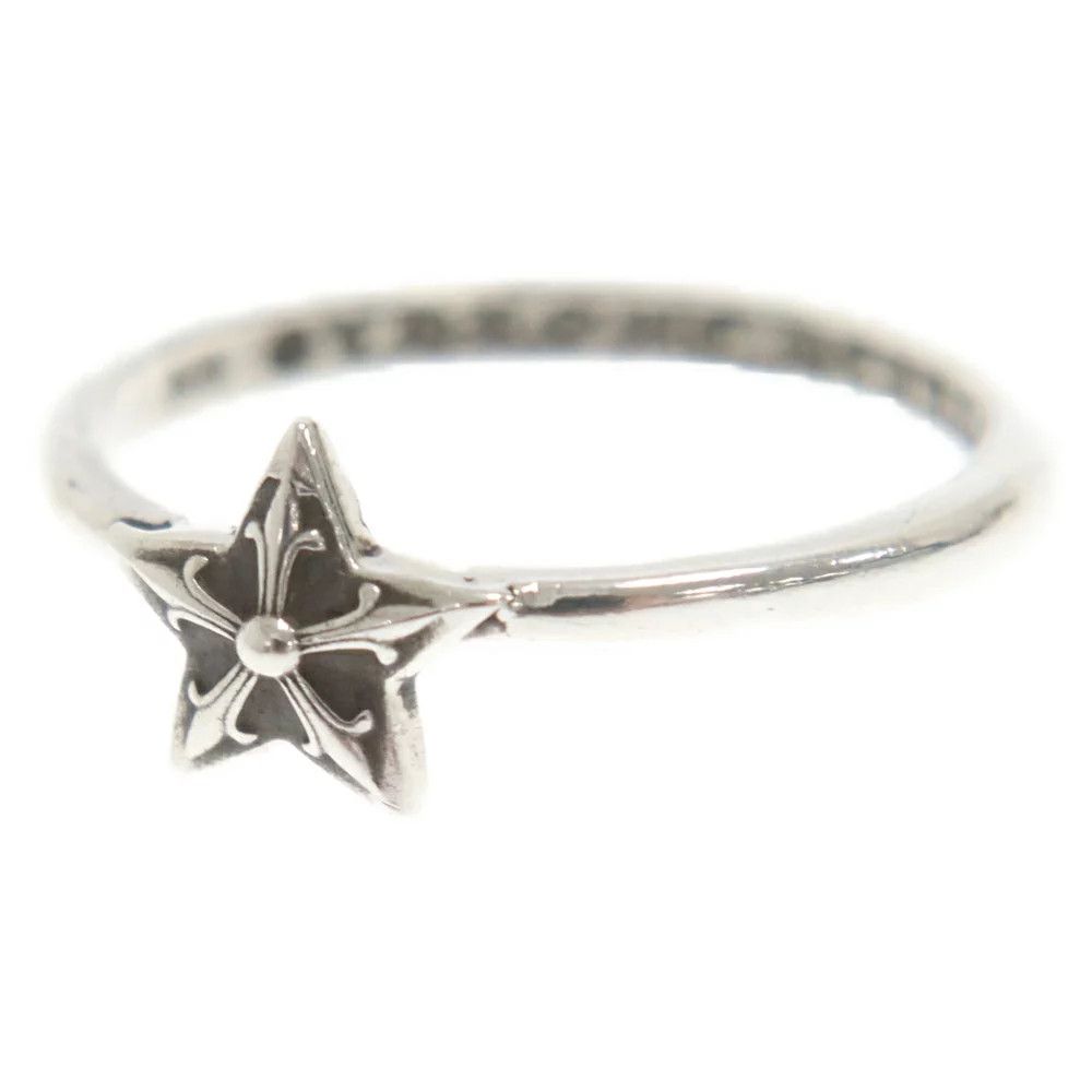 image of Chrome Hearts 5 Point Bubblegum Star Ring - Size 4.5 in Silver, Men's