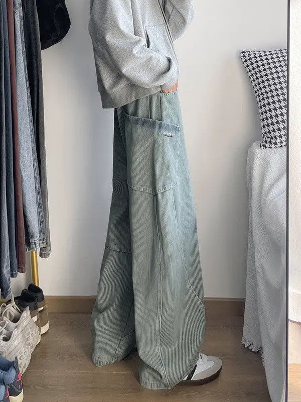 Japanese Brand Retro loose casual wide leg striped jeans Size US 32 / EU 48 - 4 Thumbnail