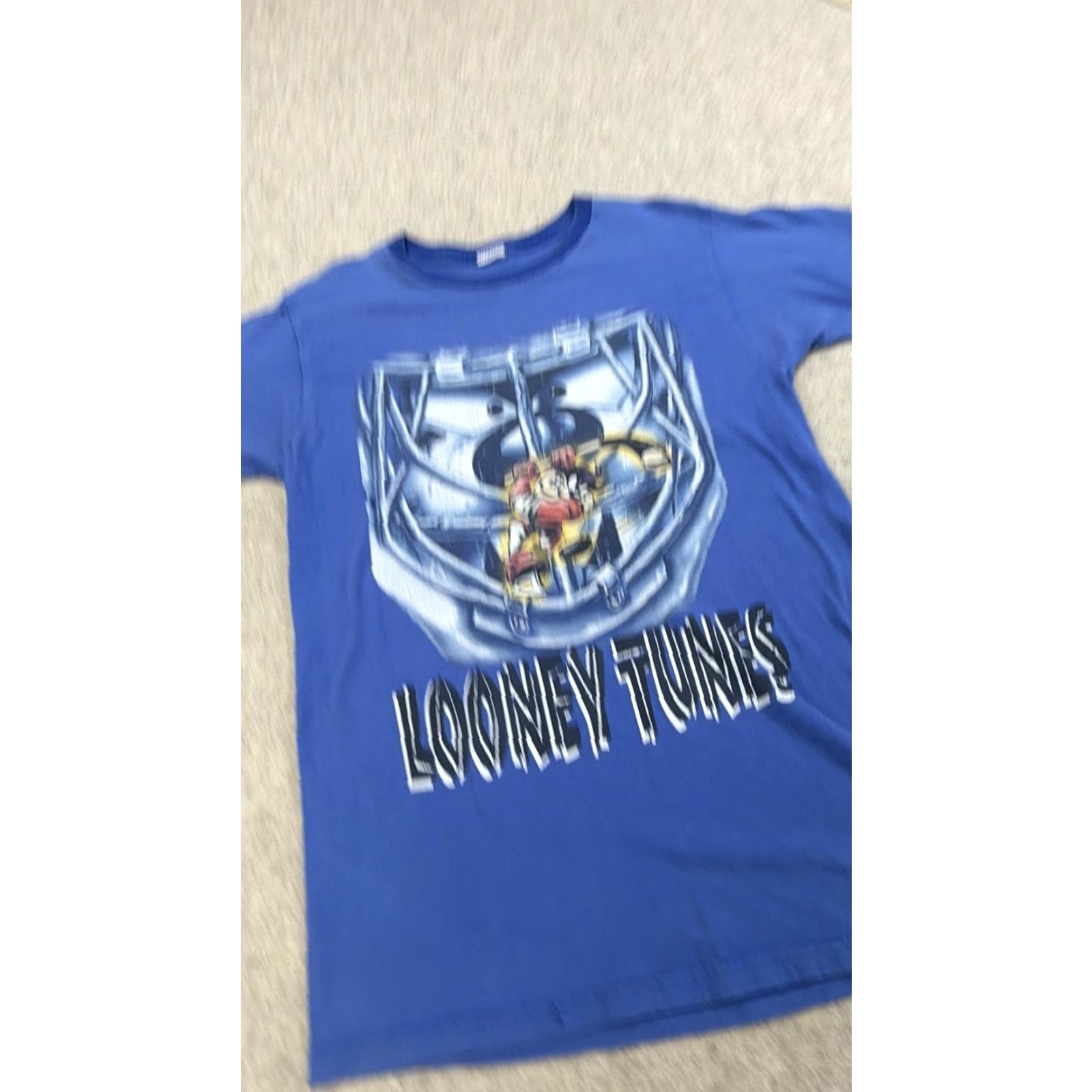 Vintage Vintage Looney Tunes Shirt Mens Medium Blue Taz Hockey Cartoon Graphic 90s Size US M / EU 48-50 / 2 - 2 Thumbnail