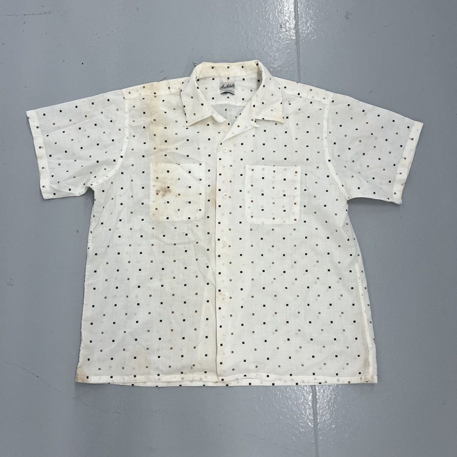 Other Vintage 60s Archdale White Pattern Loop Collar Shirt Size US XL / EU 56 / 4 - 1 Thumbnail