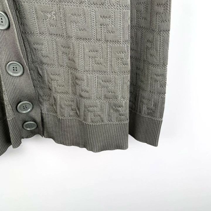 Fendi Fendi Logo Jacquard Cotton V-Neck Cardigan Size US M / EU 48-50 / 2 - 4 Thumbnail