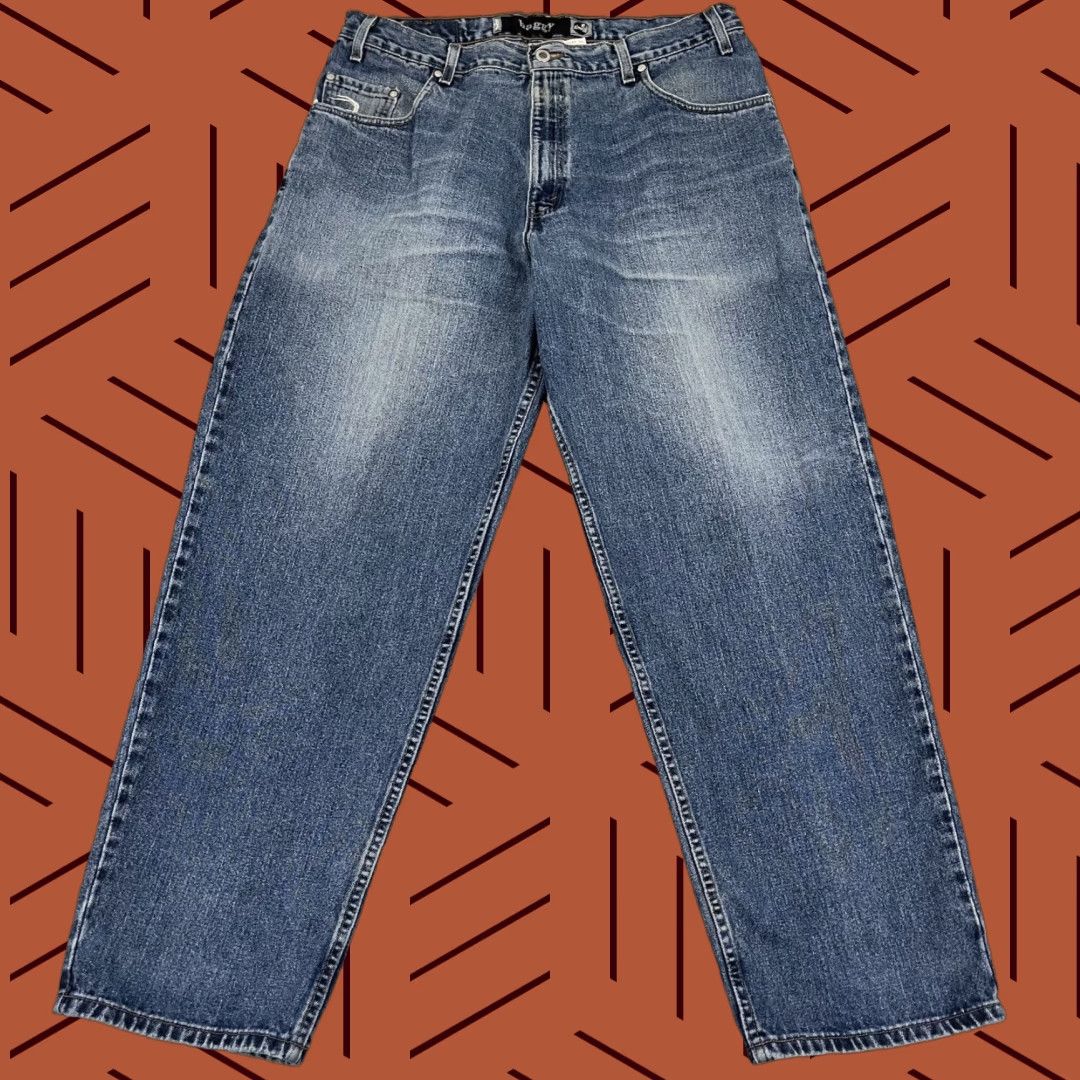 VINTAGE Levi's Silvertab Jeans Baggy 38 x 31 Blue Denim Mens Grunge 1990s Skater USA Natural Straight Jeans Mens