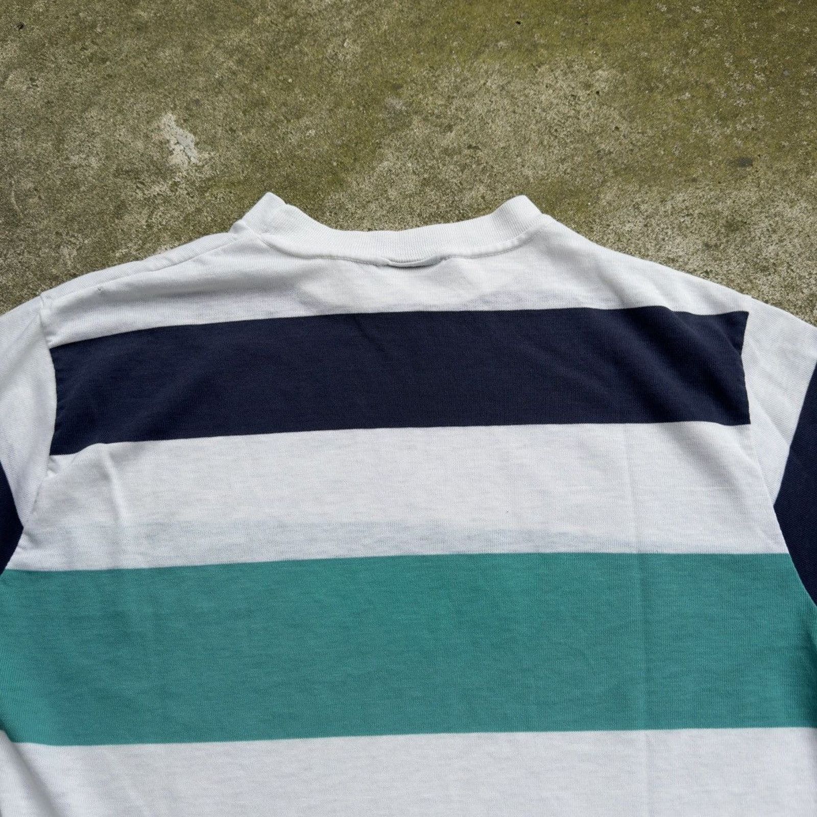 Vintage 70s Paper Thin Distressed Striped Blue Faded Tee ERD Grunge Size US S / EU 44-46 / 1 - 16 Thumbnail
