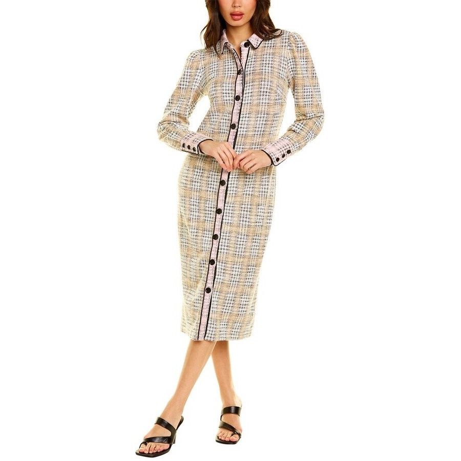 Other Walter Baker Tia Midi Dress Plaid Long Sleeves Knit Preppy Size XS / US 0-2 / IT 36-38 - 9 Thumbnail