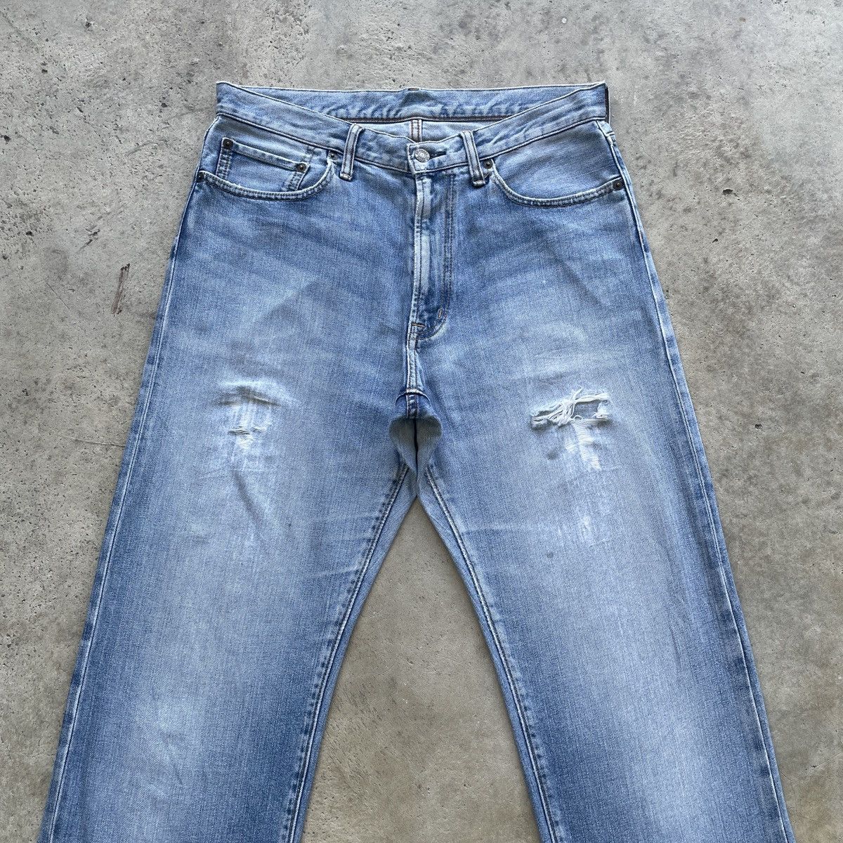 Japanese Brand × Jean × Vintage W32 Vintage Japanese Faded Distressed Wash Jeans Pants Denim Size US 32 / EU 48 - 3 Thumbnail