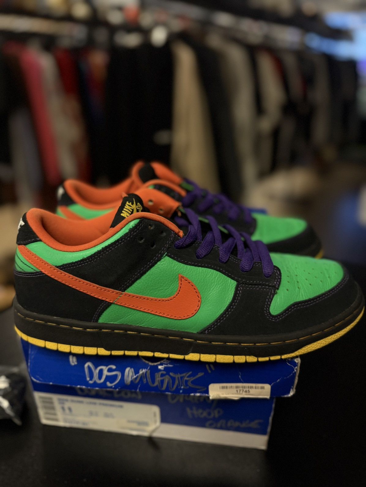 Nike Size 11 - Nike Dunk SB Low Green Spark Hoop Orange Halloween Size US 11 / EU 44 - 18 Thumbnail