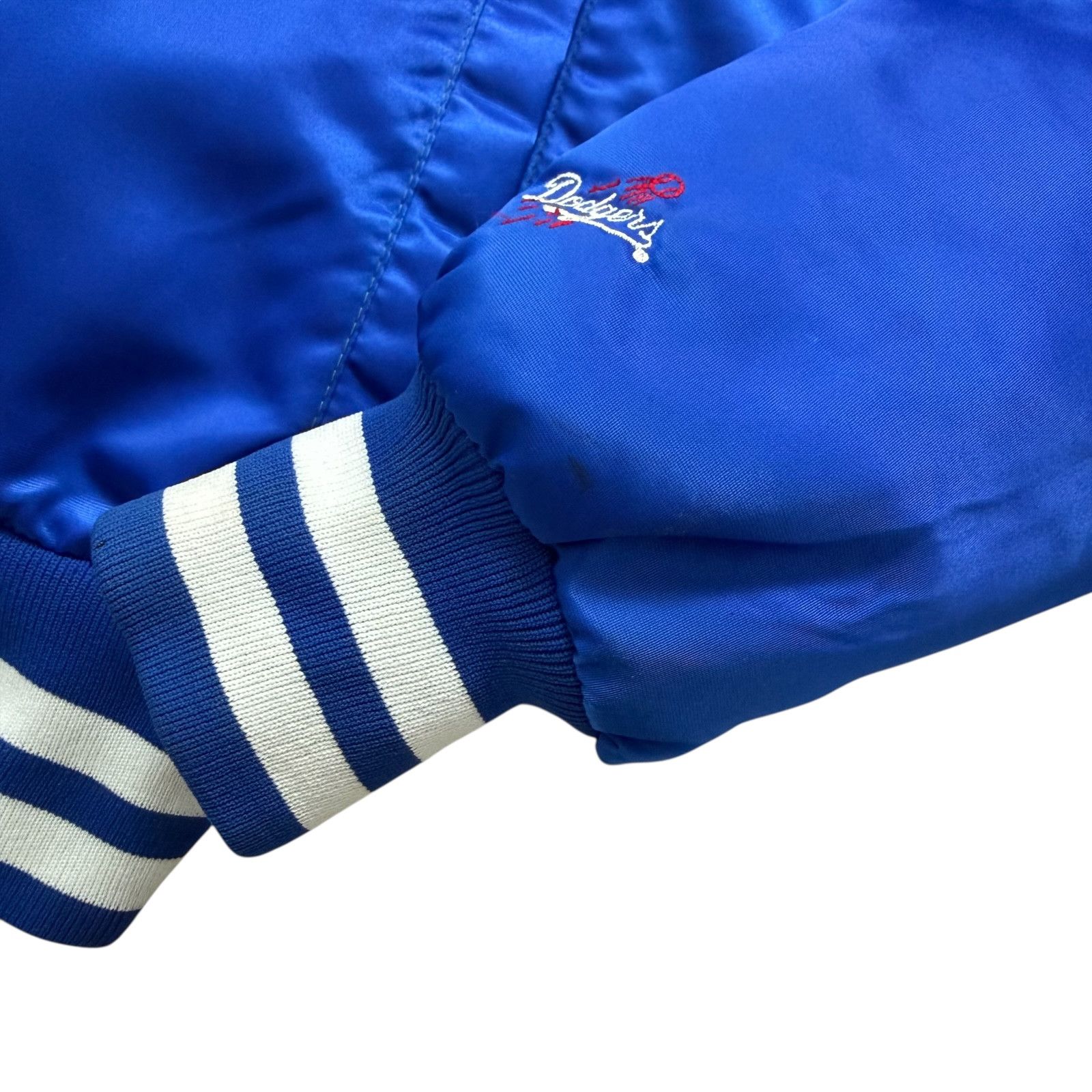 MLB VTG LA DODGERS LICENSED SATIN JACKET DUGOUT SHERPA LINED Size US M / EU 48-50 / 2 - 8 Thumbnail