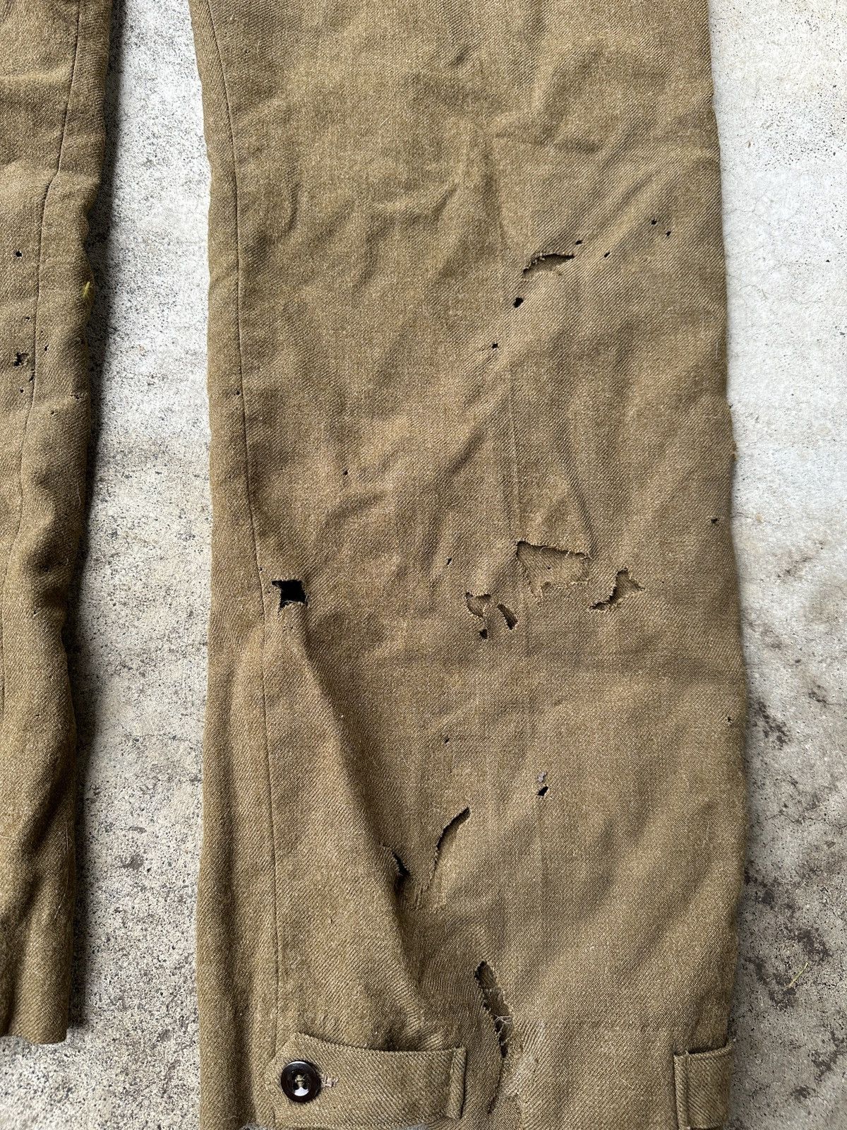 Vintage Trashed 1950s AUSTRALIA US Army Wool Trousers Cargo pant Size US 35 - 14 Thumbnail