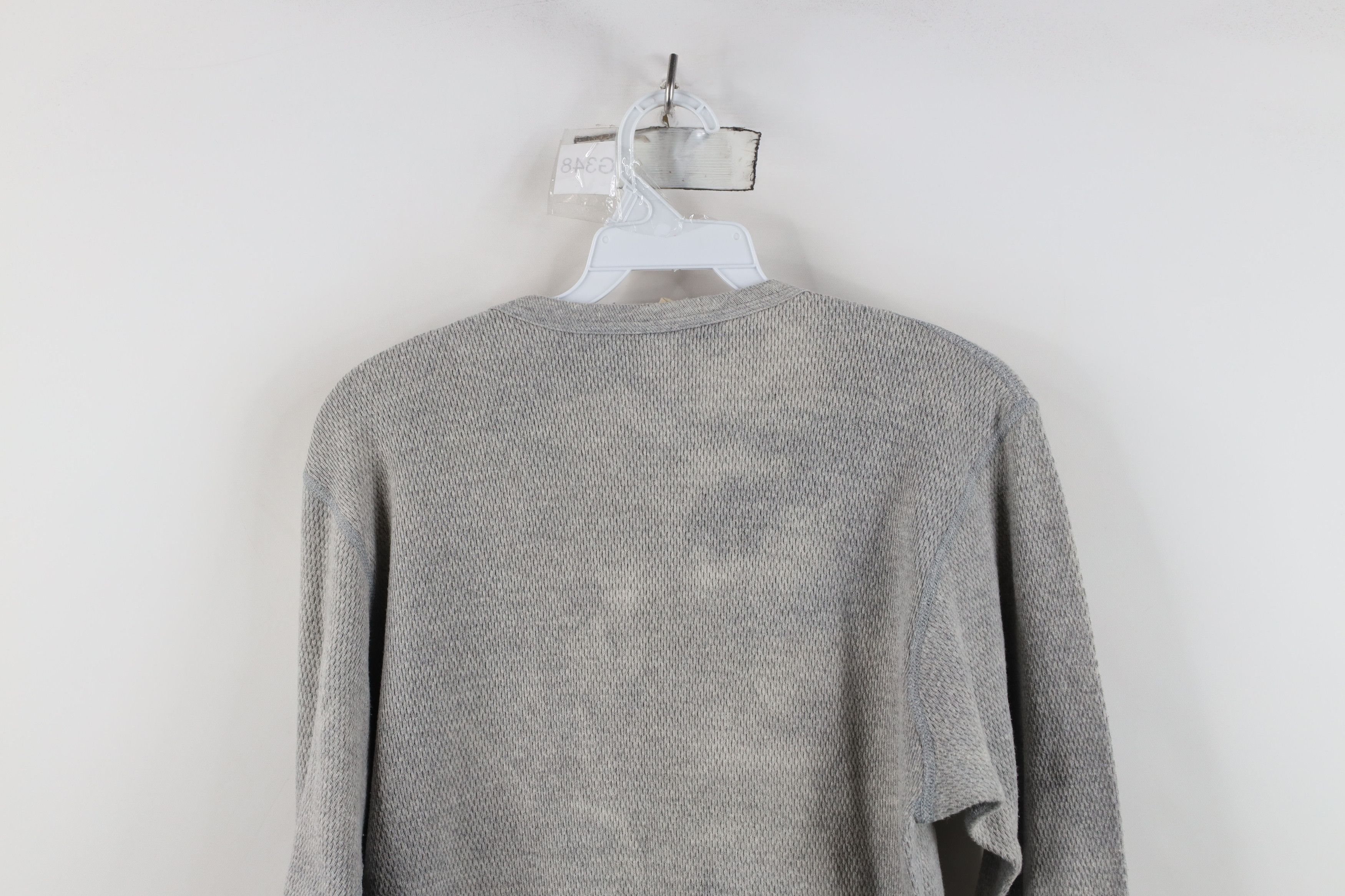 Vintage Vintage 90s Streetwear Thermal Waffle Knit T-Shirt Gray USA Size US XL / EU 56 / 4 - 13 Thumbnail