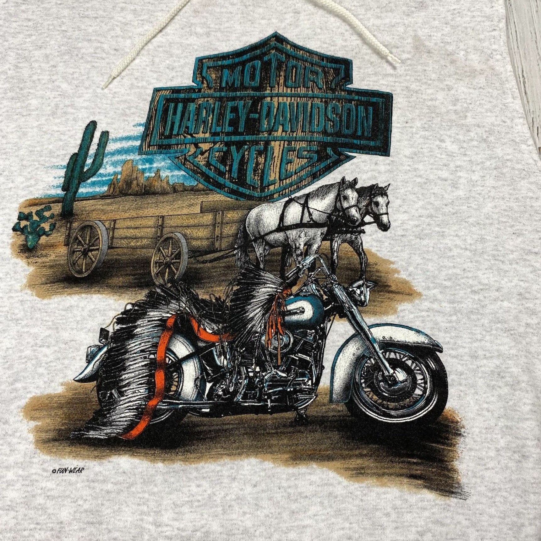 Harley Davidson VINTAGE Harley-Davidson Sleeveless Hoodie Unisex XL Gray 80s 90s Southwest Graphic USA Size US XL / EU 56 / 4 - 2 Thumbnail