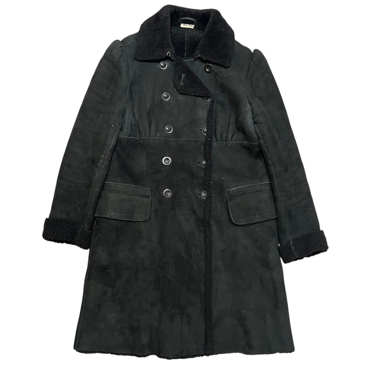 Miu Miu MIU MIU Shearling Bore Mouton Double Breasted Long Coat 40 Size M / US 6-8 / IT 42-44 - 1 Thumbnail