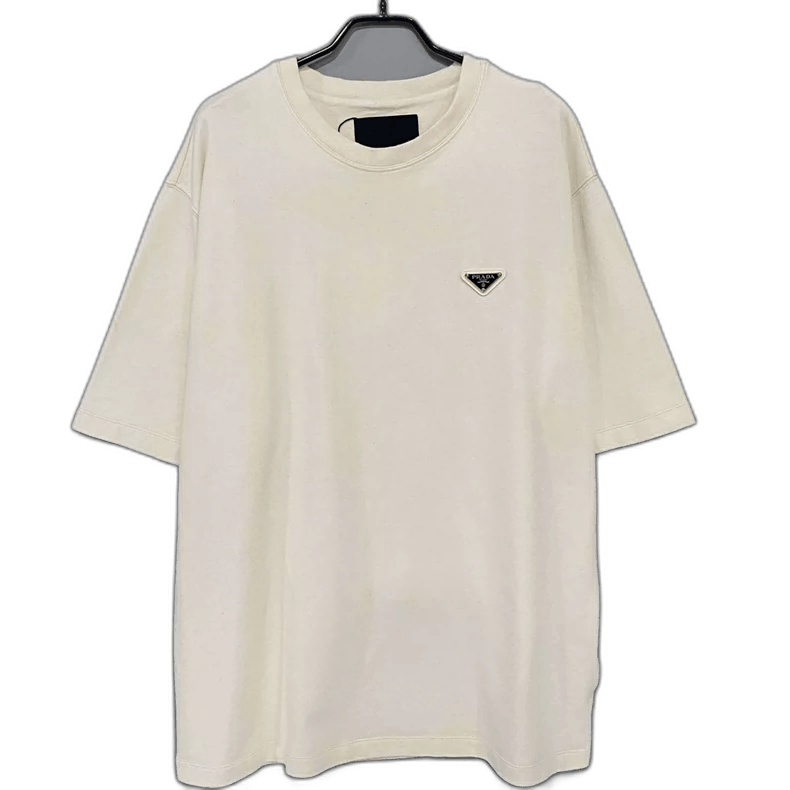 Prada PRADA Gold Triangle Logo Short Sleeve T-shirt Size L / US 10 / IT 46 - 1 Thumbnail