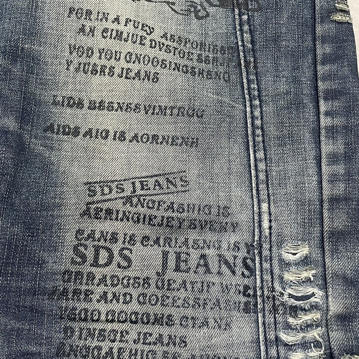 If Six Was Nine × Japanese Brand × Le Grande Bleu (L.G.B.) 🇯🇵 TSL JEANS POEM DISTRESSED DENIM PANTS Size US 35 - 21 Thumbnail