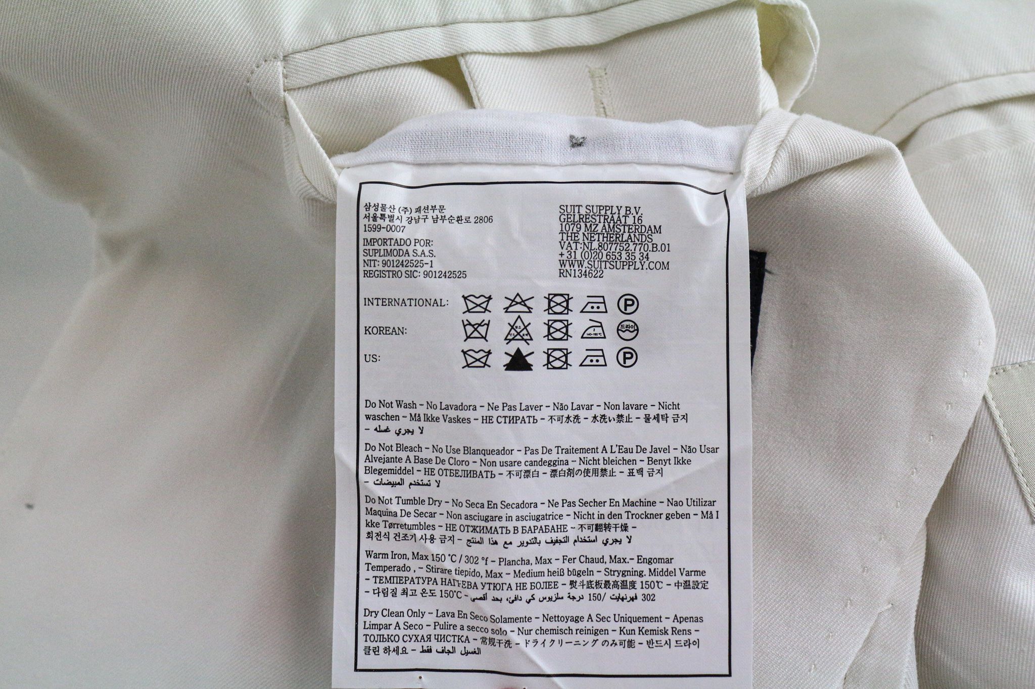 Suitsupply HAVANA UK34R Off-White Slim Cotton 2 Piece Suit 73527 Size 34R - 10 Thumbnail