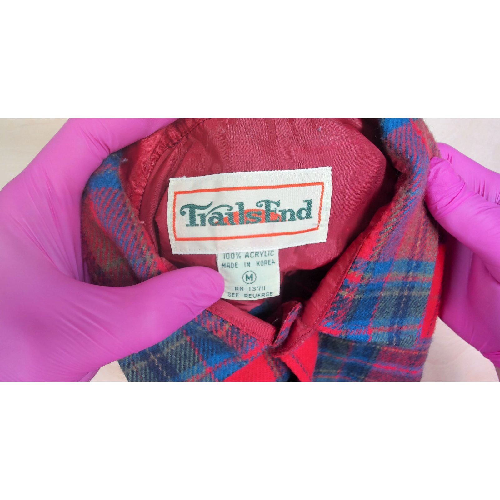 Vintage Vtg Trails End Acrylic Flannel Shirt M (Fits L) Plaid 80s Size US M / EU 48-50 / 2 - 9 Thumbnail