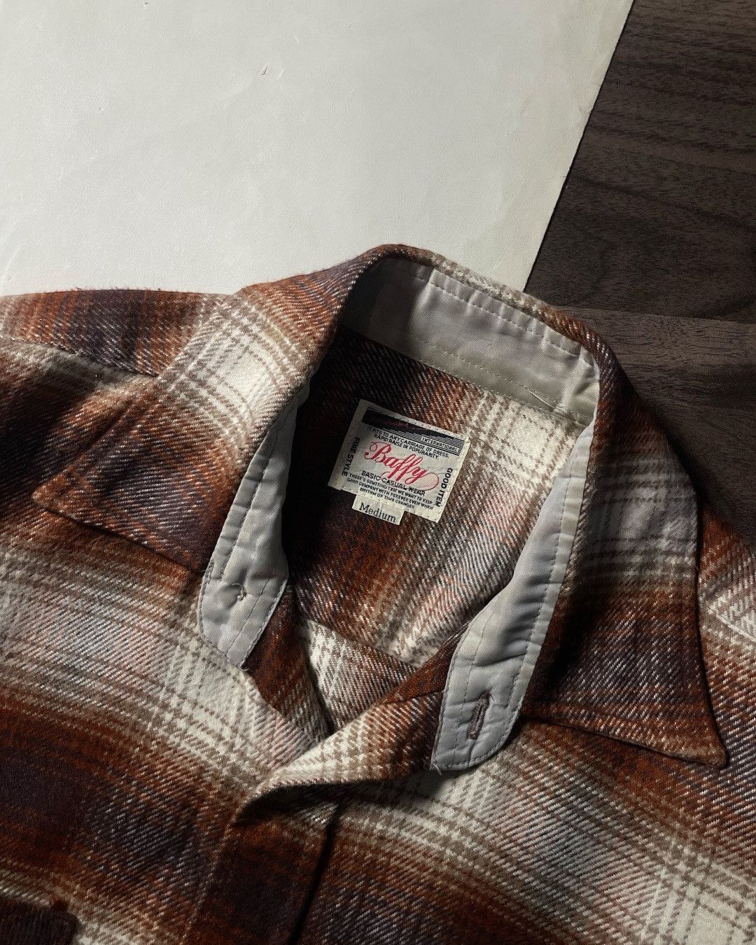 Japanese Brand Flannel Shirt Wool Veterano BAFFY Size M fit XL Size US M / EU 48-50 / 2 - 5 Thumbnail