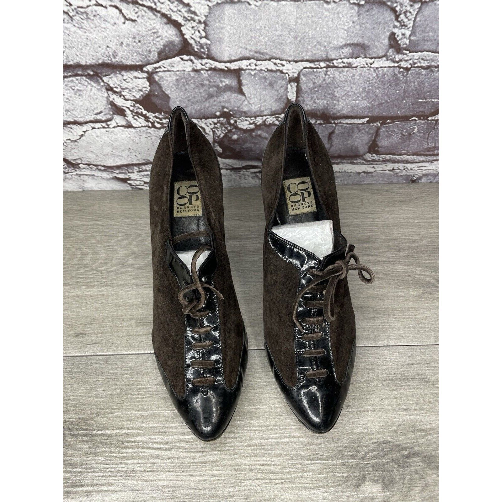 Barneys New York Barneys New York Co-op Brown Suede Oxfords Heel LaceShoes Wo Size US 6 / IT 36 - 9 Thumbnail