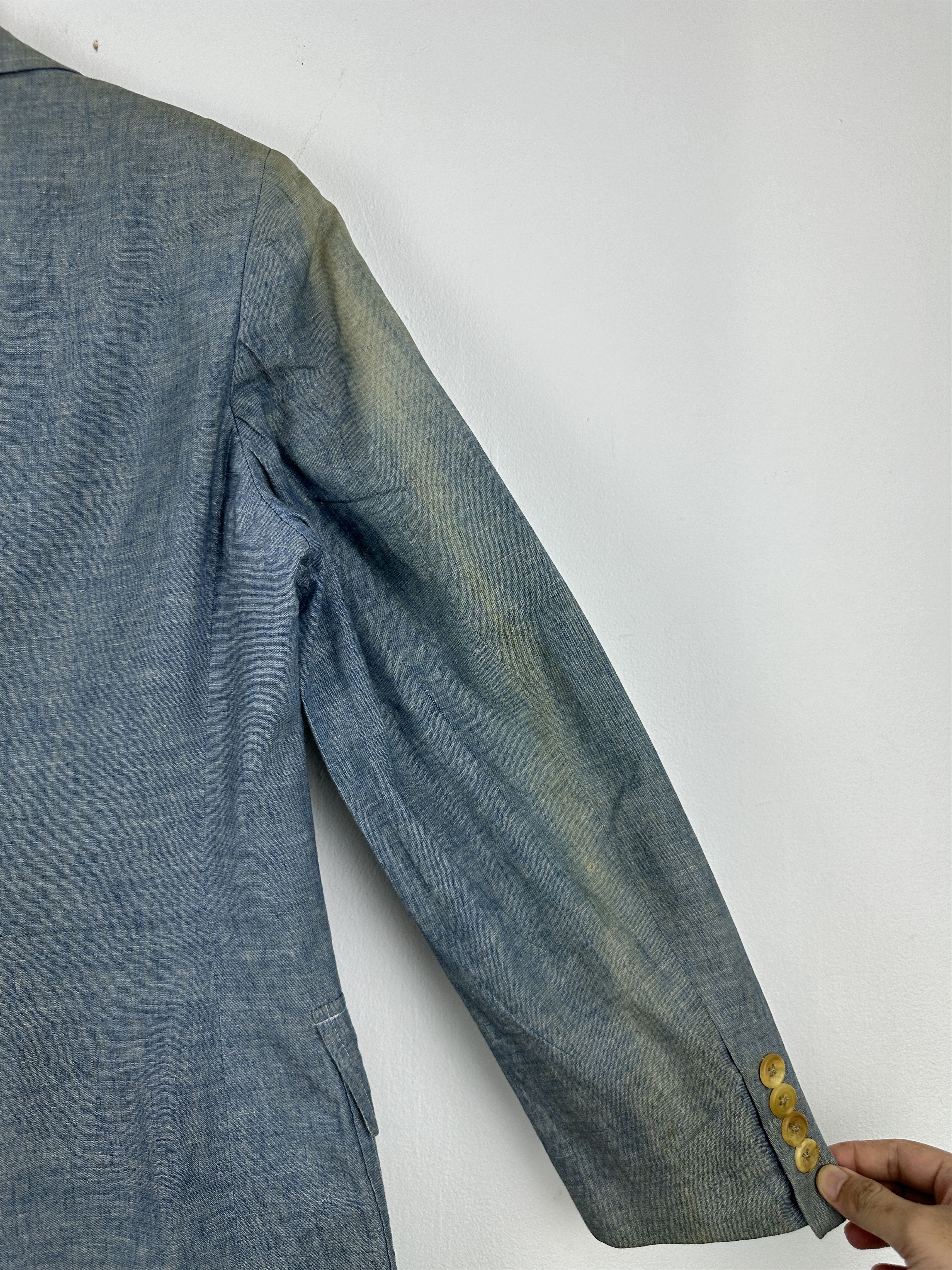 Polo Ralph Lauren Vintage Polo Ralph Lauren Linen Blazer Jacket Blue JA0104 Size US S / EU 44-46 / 1 - 15 Thumbnail
