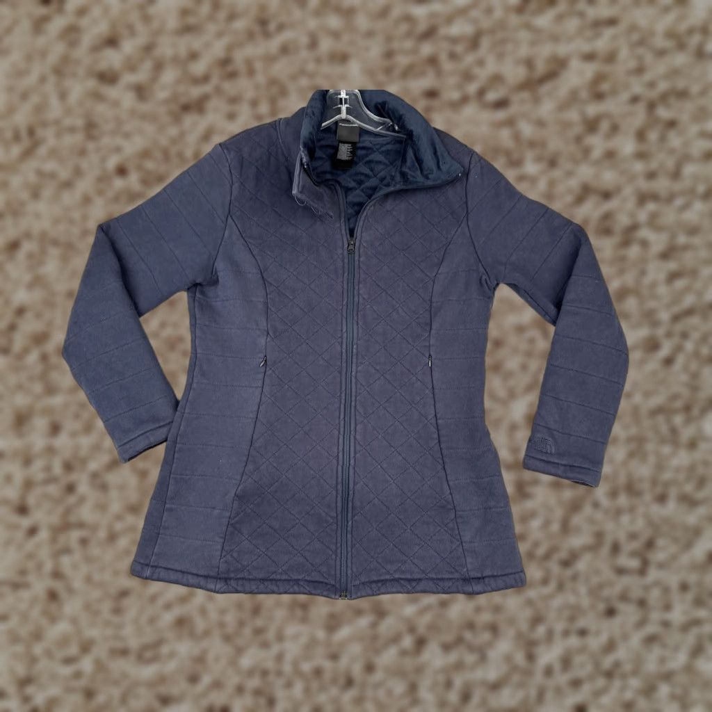 The North Face The North Face Jacket Womens Large Blue Quilted Fleece Lined Zip Coat Size L / US 10 / IT 46 - 1 Thumbnail