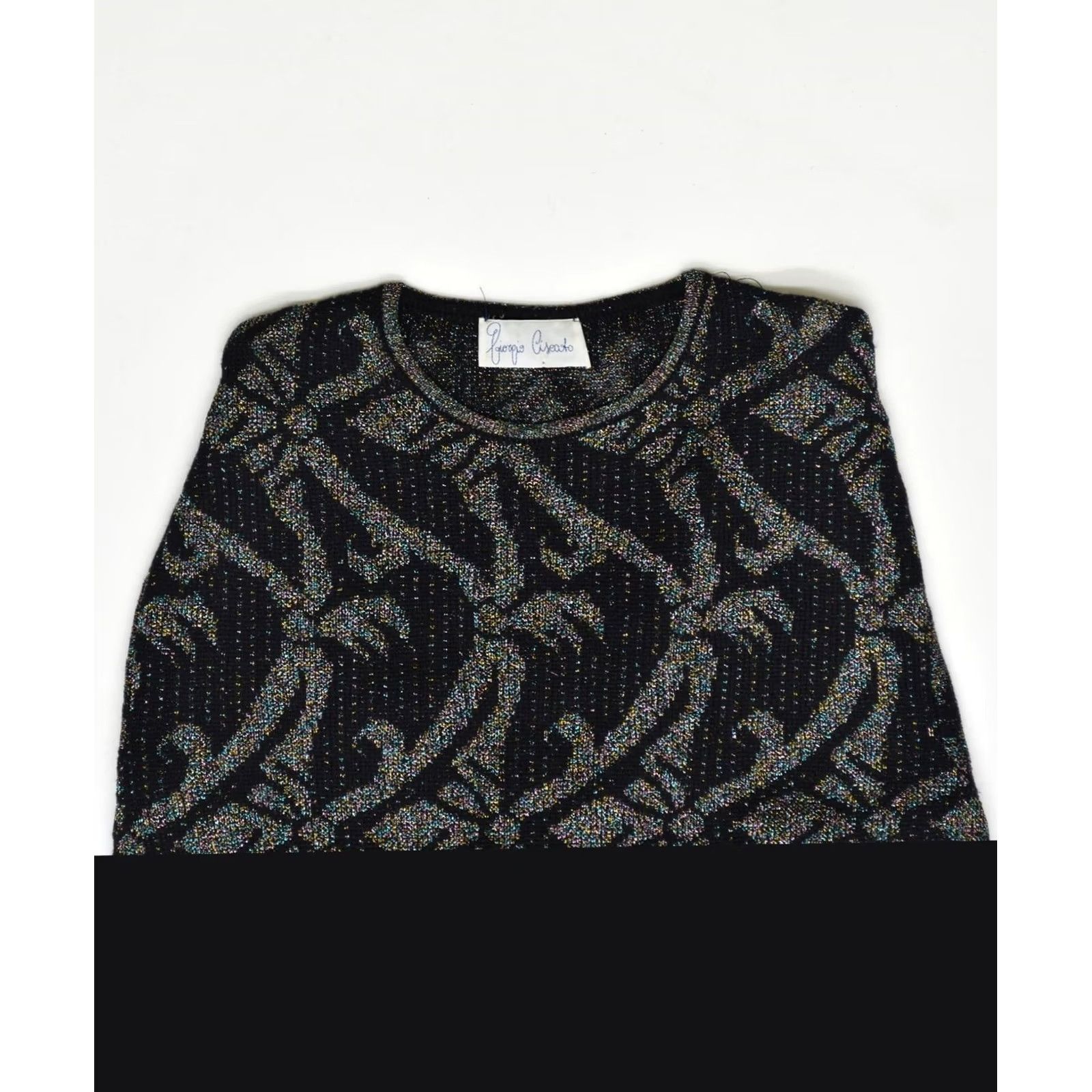 Vintage VINTAGE Womens Jumper Sweater Black Floral Wool Crew Neck IT 44 Medium Size M / US 6-8 / IT 42-44 - 4 Thumbnail