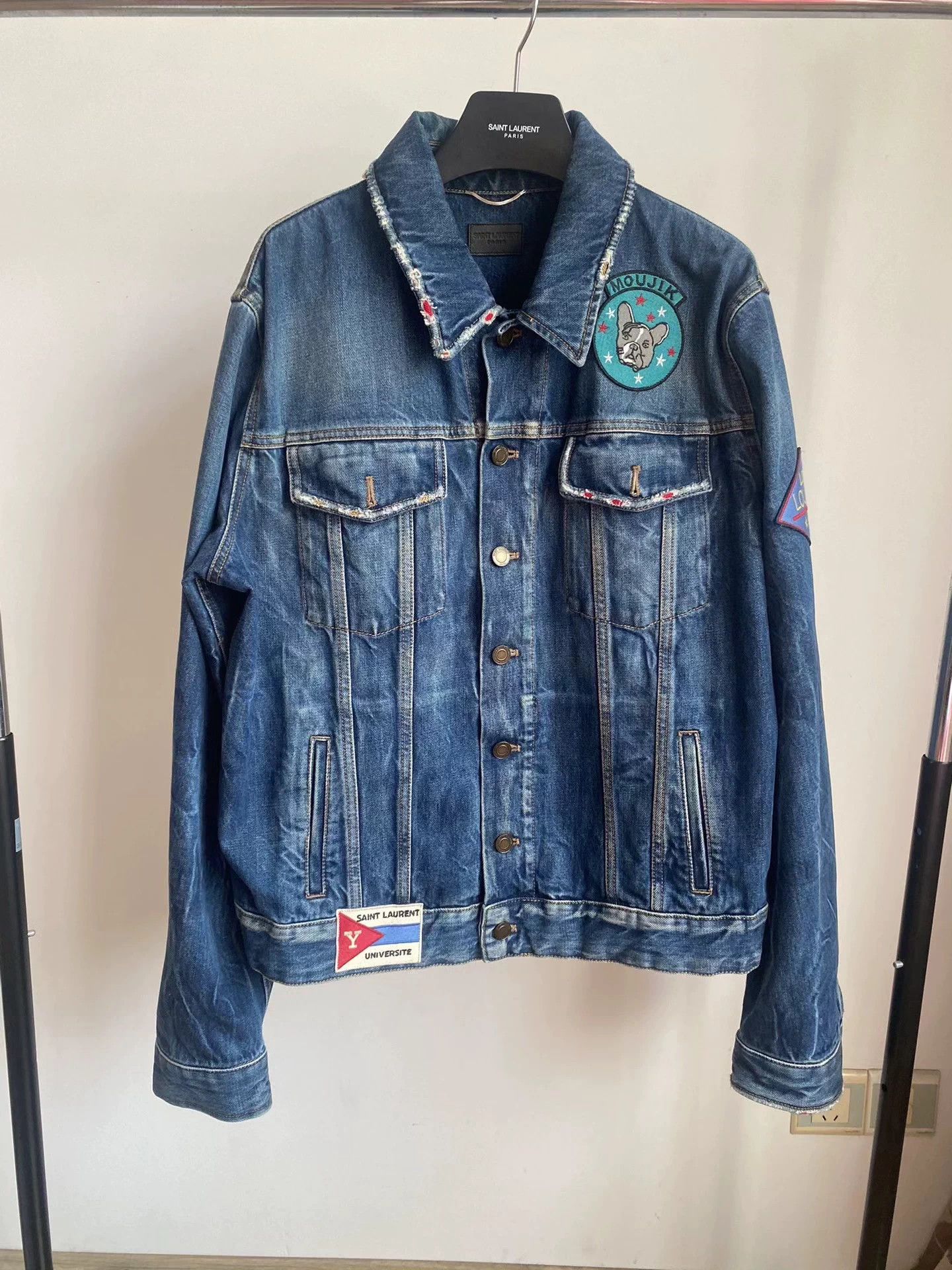 Saint Laurent Paris Saint Laurent slp17FW Bully Dog Embroidered Denim Jacket Size US L / EU 52-54 / 3 - 1 Thumbnail
