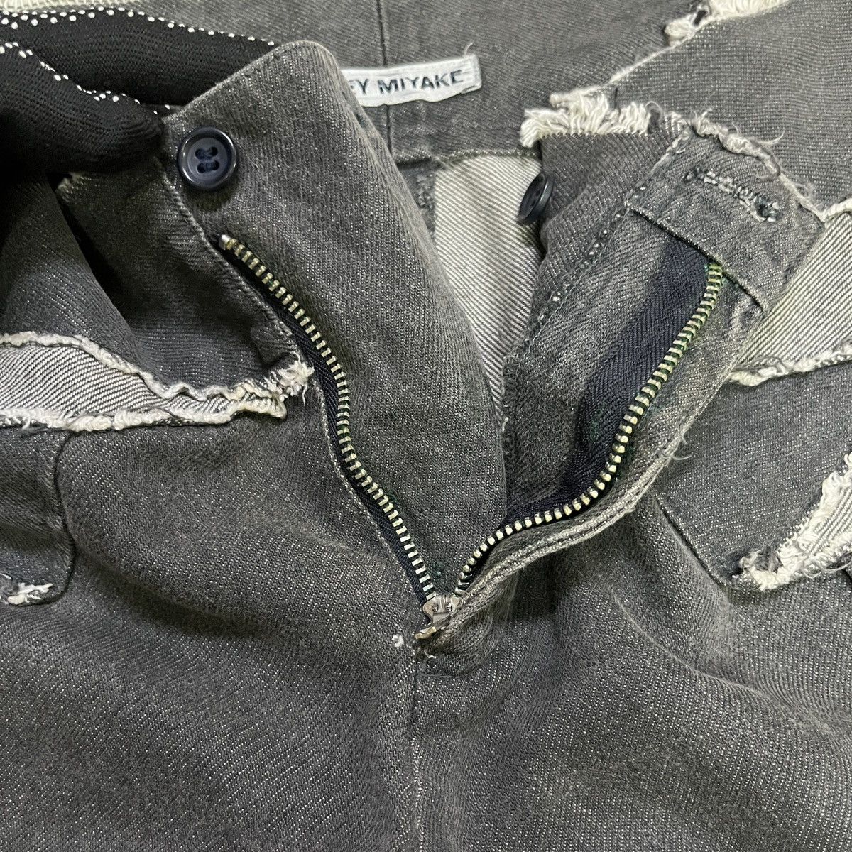 Issey Miyake Vintage Issey Miyake Reconstructed Patchwork Flare Jeans Size 31" - 9 Thumbnail