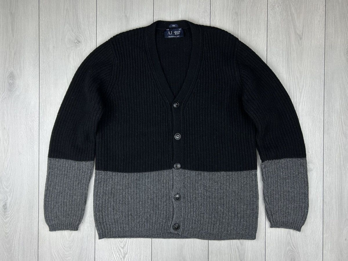 Armani Armani Jeans Knitted Wool Cardigan Sweater Size XL Size US XL / EU 56 / 4 - 1 Thumbnail