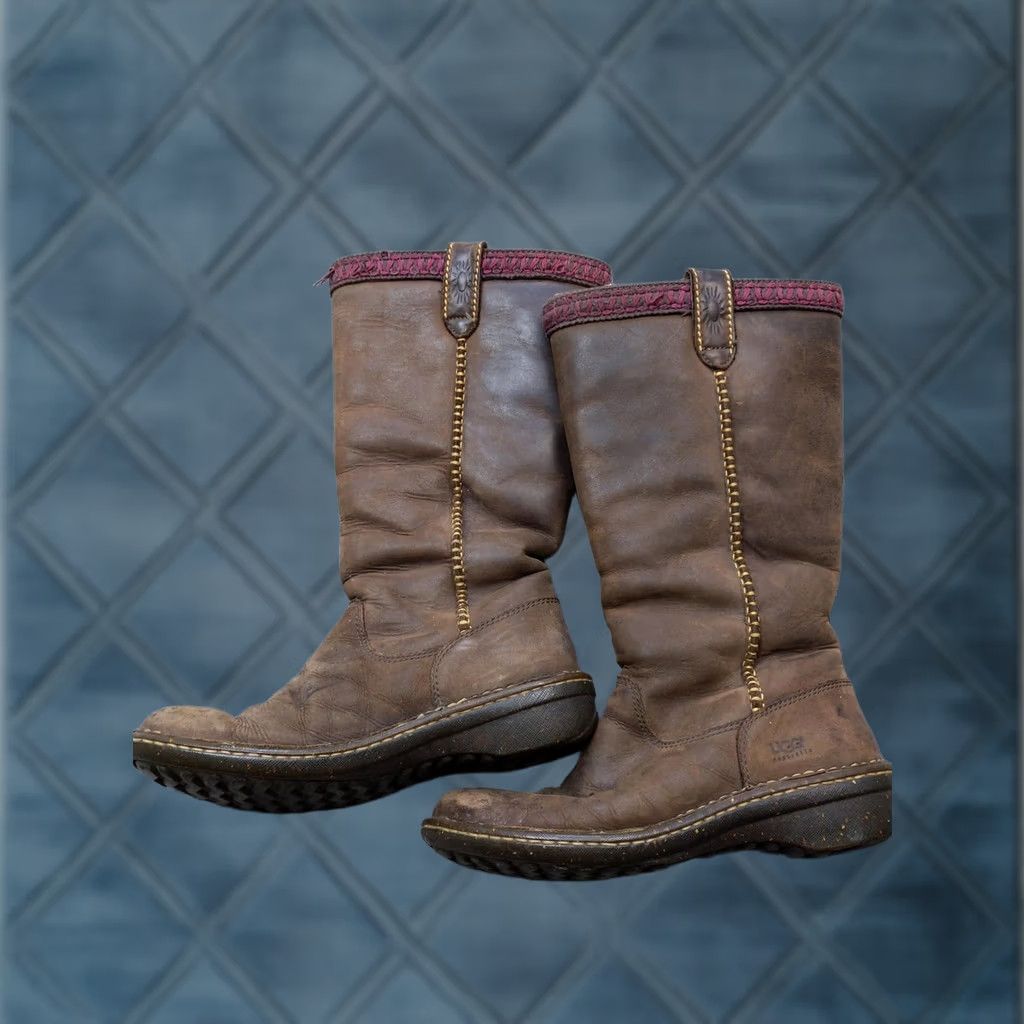 Ugg UGG Australia Boots Womens Size 8 39 Brown Leather Shearling Mid Calf Winter Size US 8 / IT 38 - 1 Thumbnail