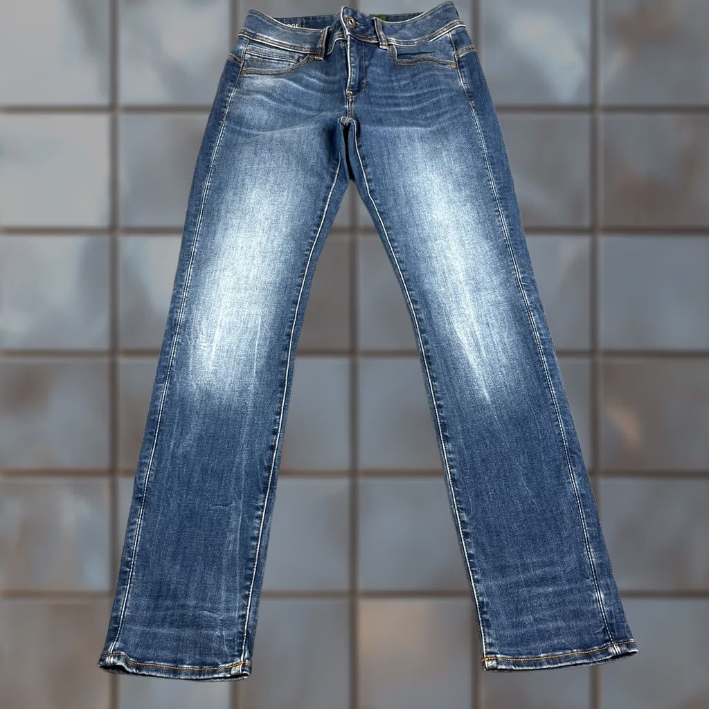 G-Star G-Star Womens Jeans Midge Straight 30 32 UK 10 Medium Wash Blue Stretch Low Rise Jeans Size 32" / US 10 / IT 46 - 1 Thumbnail