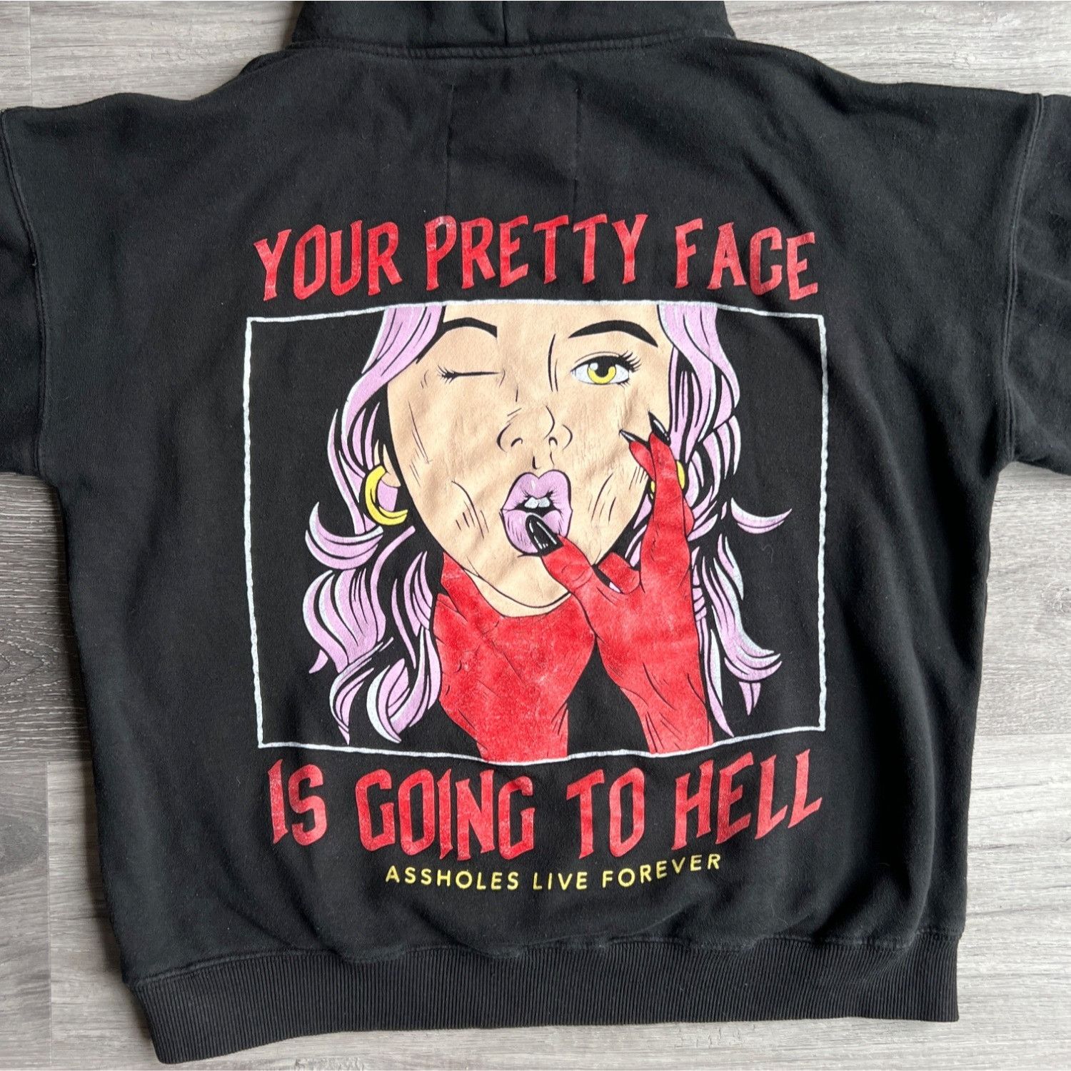 Other Assholes Live Forever Black Hoodie "Your Pretty Face Is Goin Size US L / EU 52-54 / 3 - 5 Thumbnail