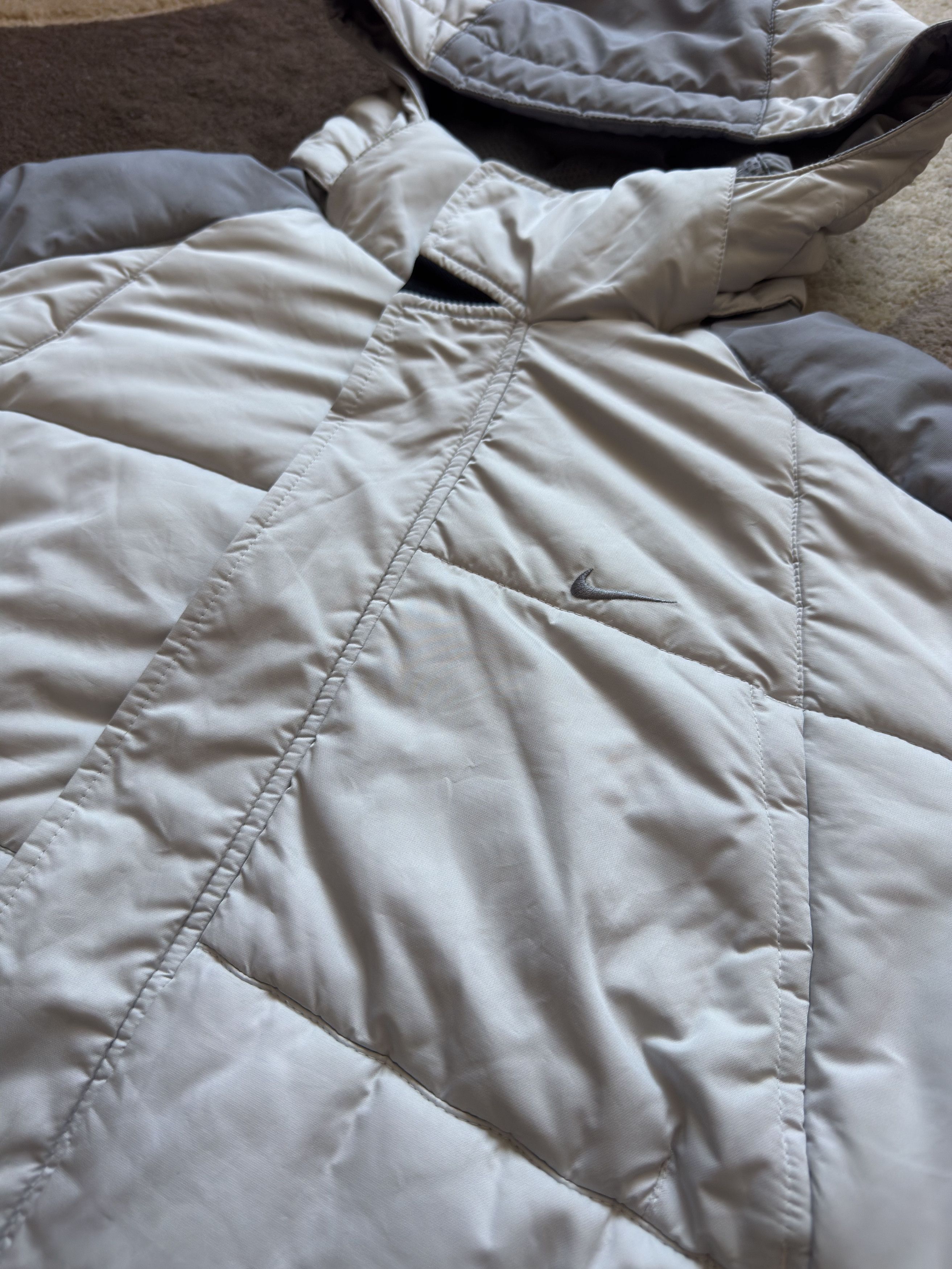 Nike Vintage Rare Nike Puffer 2000s Cool White Grey Hooded Size US M / EU 48-50 / 2 - 2 Thumbnail