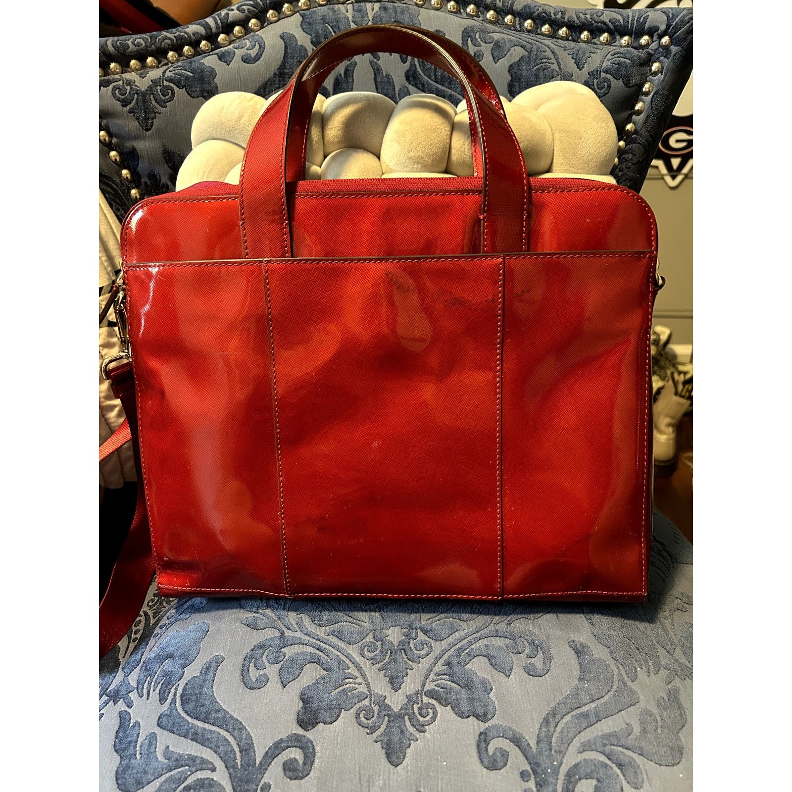 Tumi Tumi Candy Apple Red Patent Leather Briefcase Size ONE SIZE - 2 Thumbnail