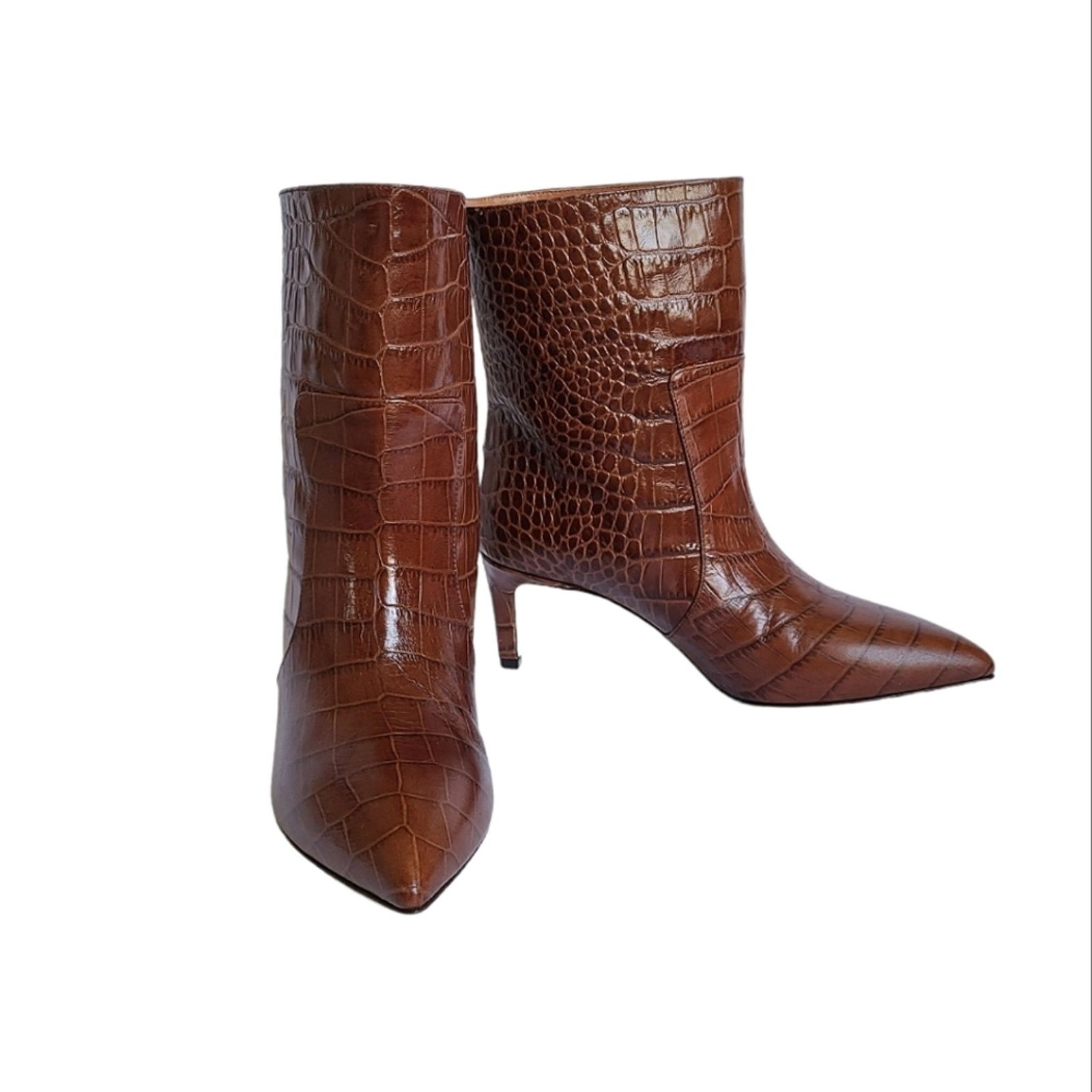Paris Texas Paris Texas Moc Croco Seamed Mid Heel Ankle Boots Brown 35 Size US 5 / IT 35 - 11 Thumbnail