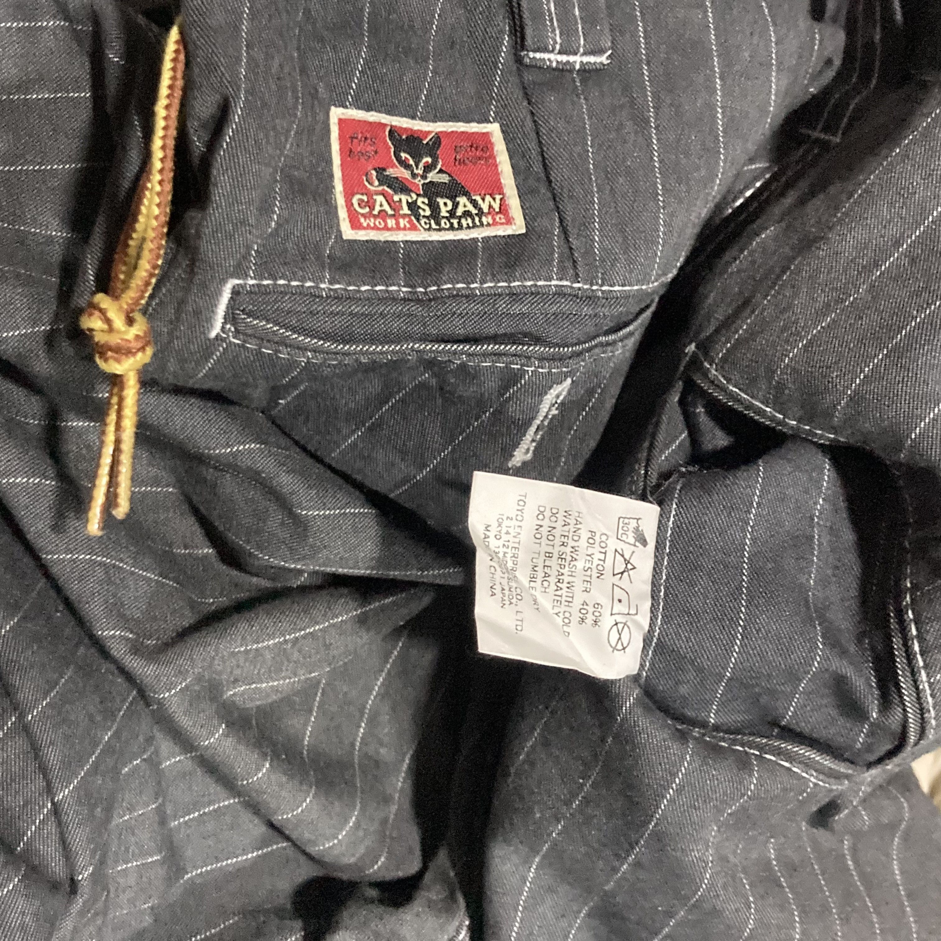 Japanese Brand × Sugar Cane × Toyo Enterprises Cat's Paw by Toyo Ent Striped Workers Pant Size US 32 / EU 48 - 4 Thumbnail