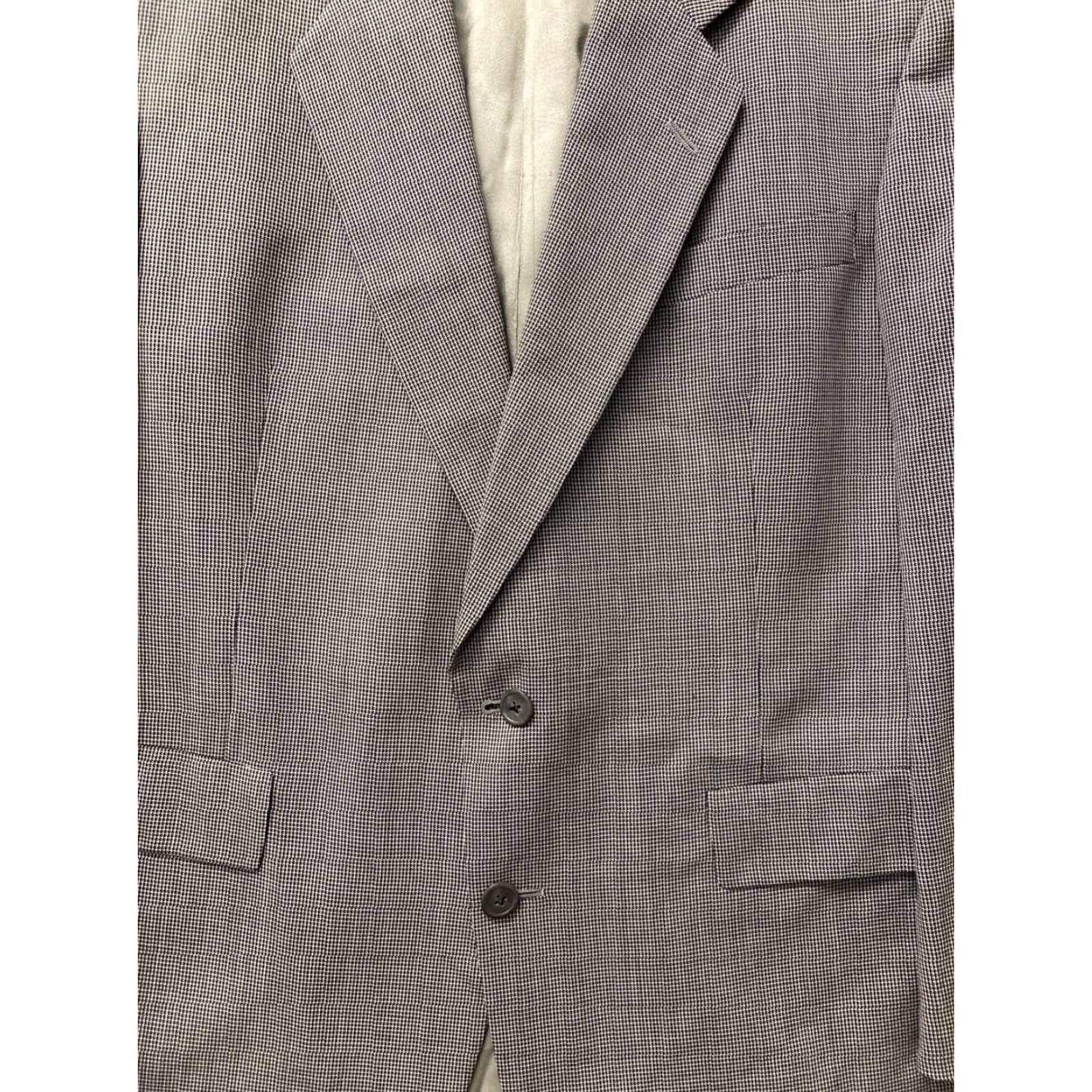 Hart Schaffner Marx Hart Schaffner Marx Blazer vintage Ivy Style Houndstooth Two-Button Notch Lapel 43 R Black White Men Blazer Sport Coat Size 46R - 2 Thumbnail
