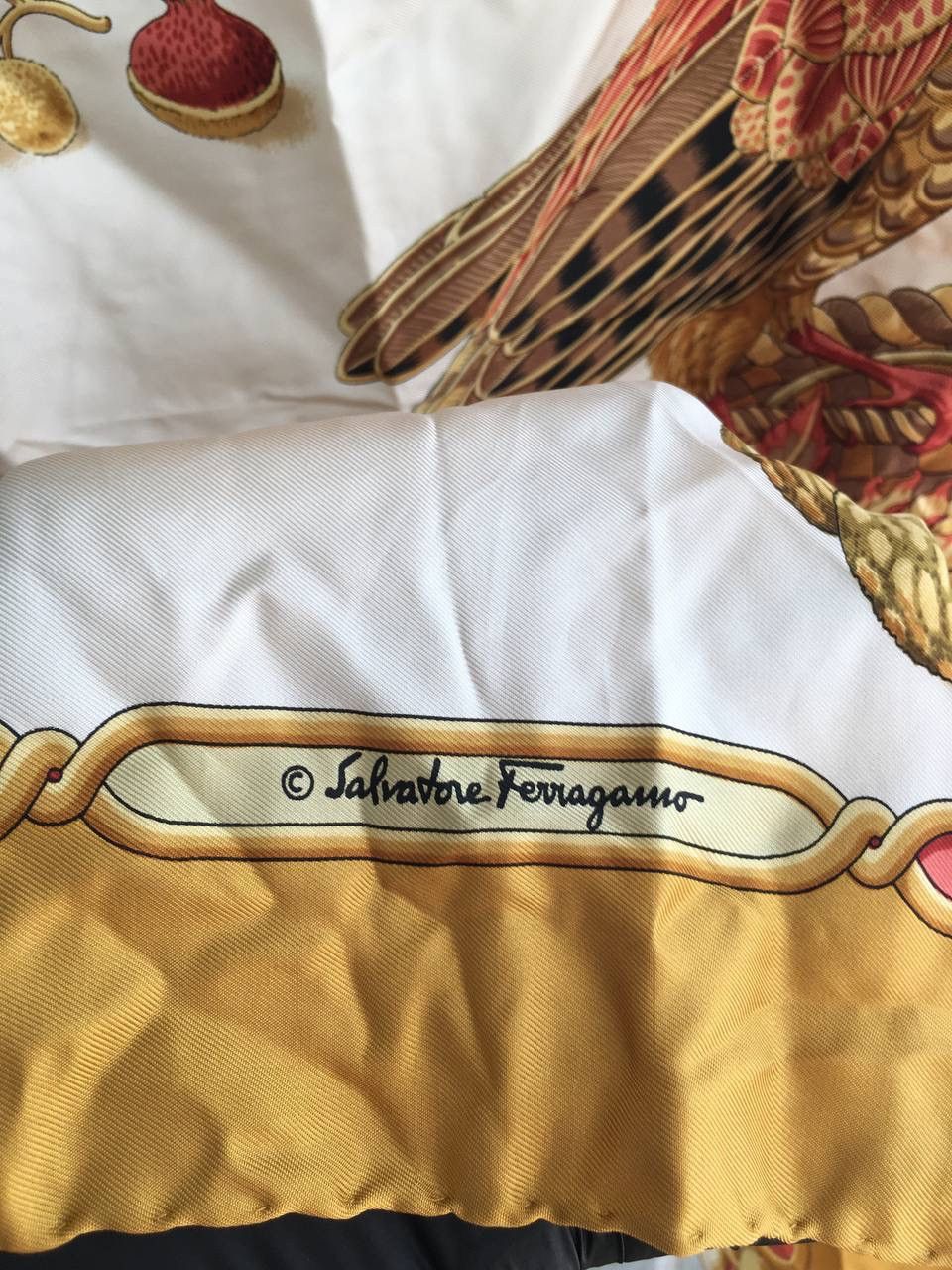 Salvatore Ferragamo Salvatore Ferragamo Animal Print Multicolour Silk Scarf Size ONE SIZE - 9 Thumbnail