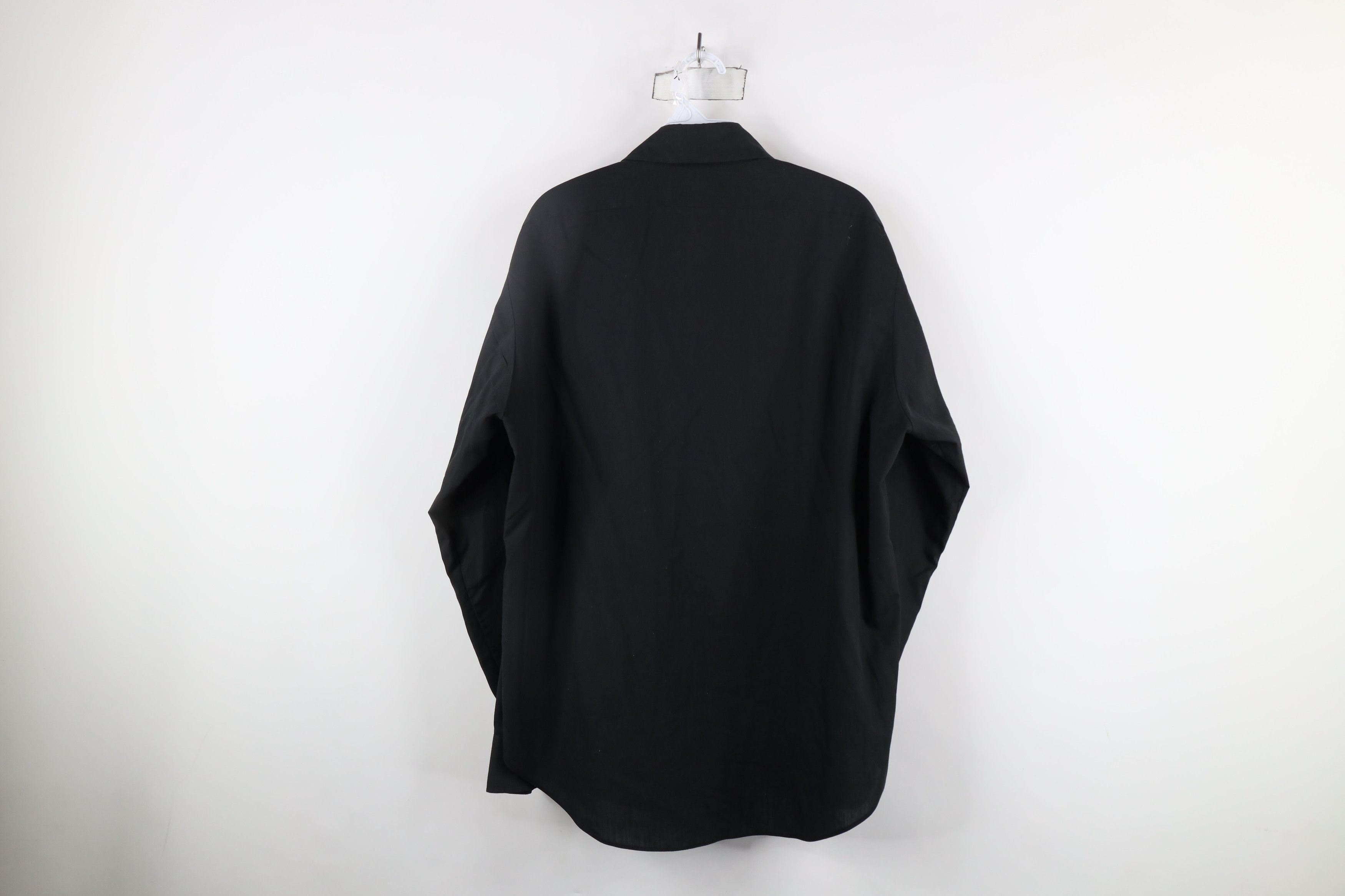 Vintage Vintage 70s Streetwear Blank Collared Button Shirt Black USA Size US XL / EU 56 / 4 - 11 Thumbnail