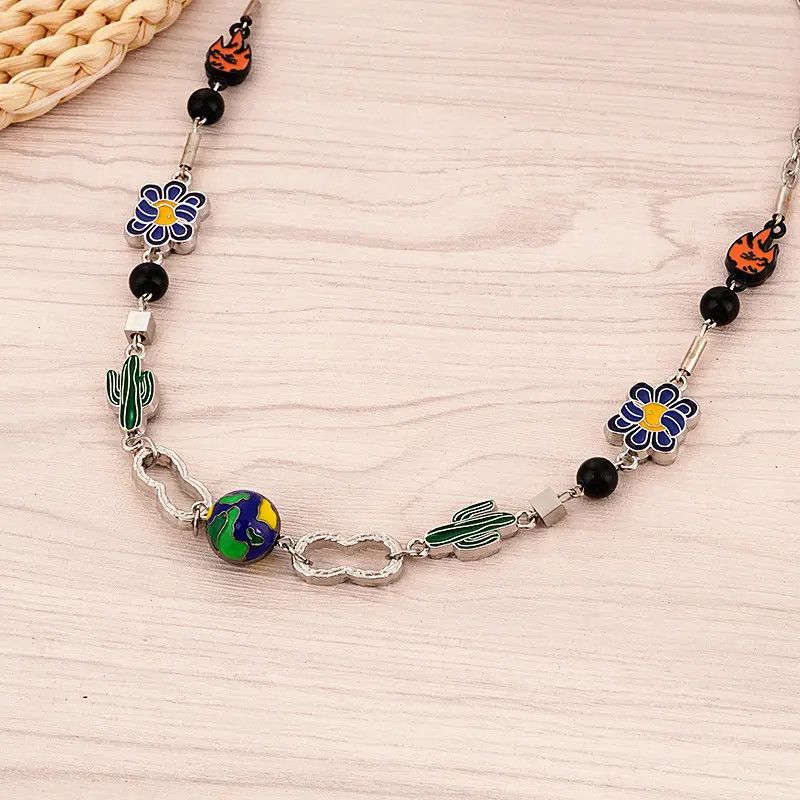 Jewelry Colorful World Art Classic Flame Necklace Size ONE SIZE - 2 Thumbnail