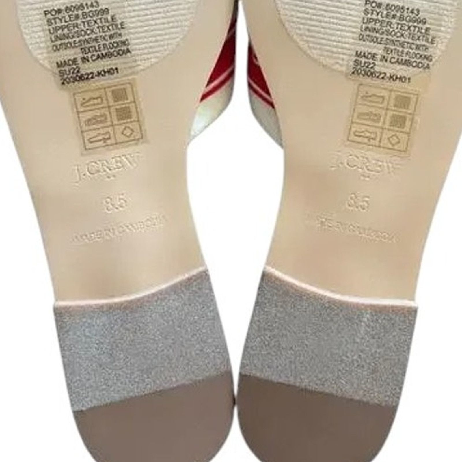 J.Crew J.Crew Red/ Ivory Stripe Print Knot Slide Sandals, US8.5 Size US 8.5 / IT 38.5 - 6 Thumbnail