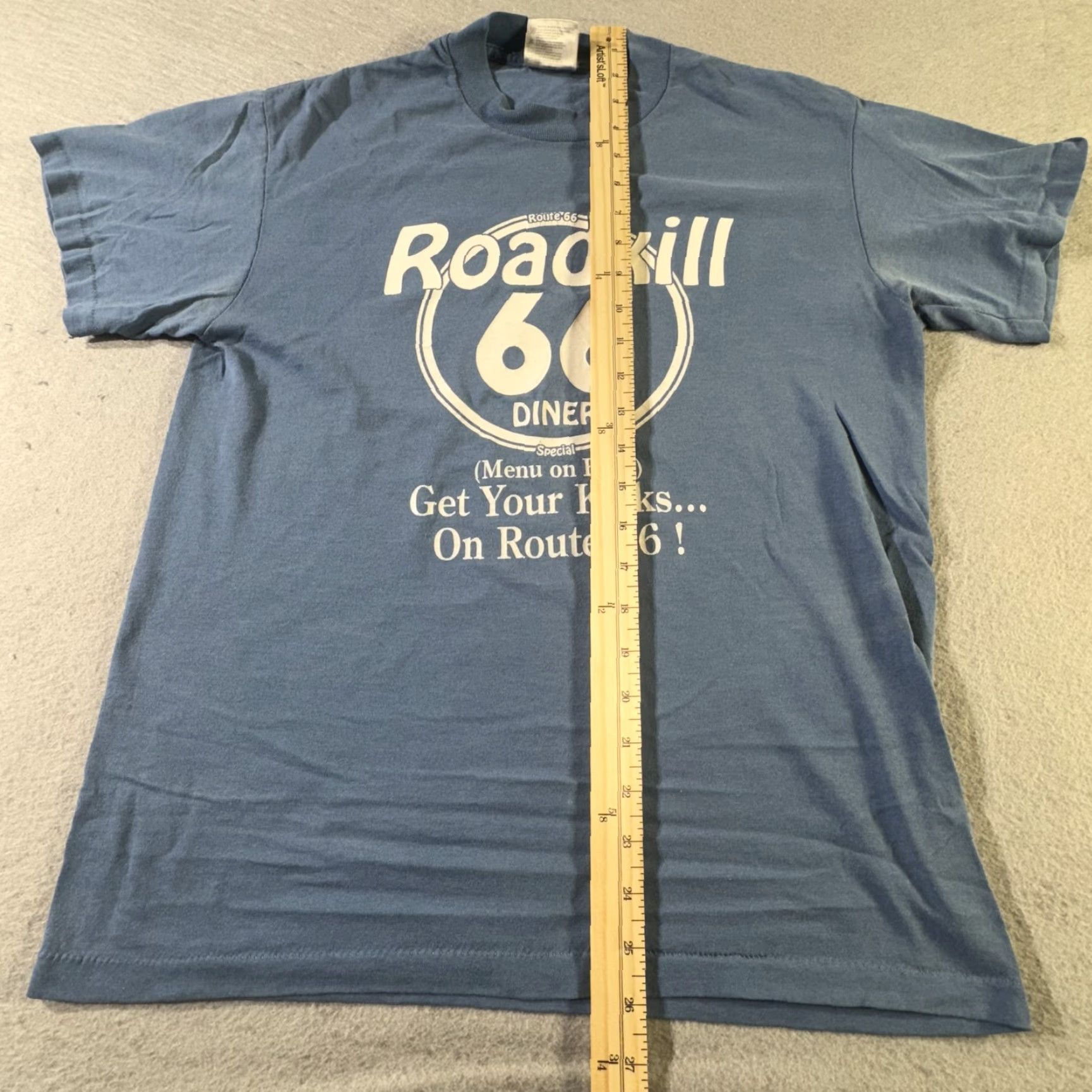 Vintage VINTAGE Route 66 Diner Shirt Mens Medium Blue Graphic Tee 90s Roadkill 66 Diner Tee USA 90s Mock Menu Travel Shirt Mens M Size US M / EU 48-50 / 2 - 7 Thumbnail