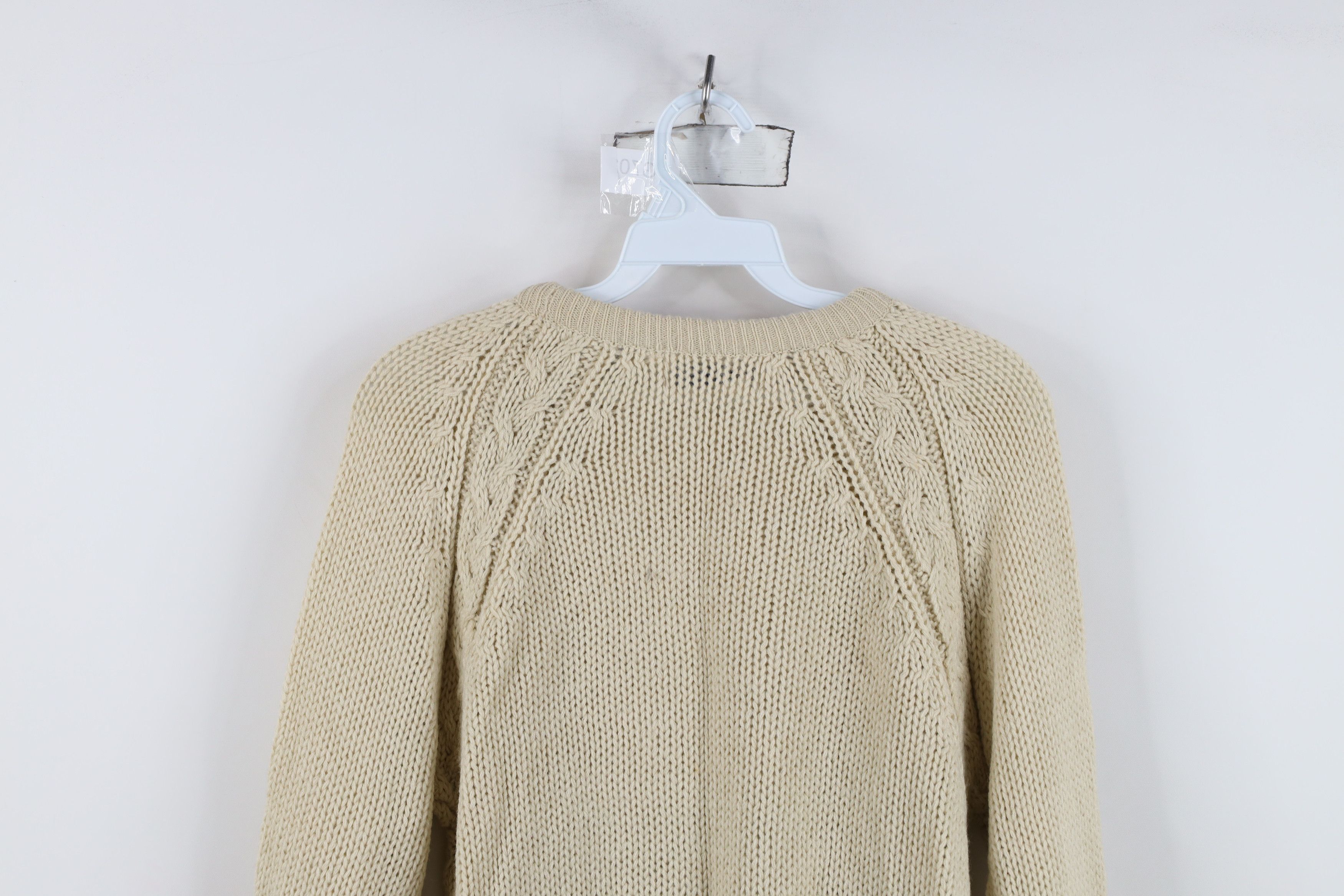 Vintage Deadstock Vintage 70s Streetwear Chunky Knit Sweater Beige Size M / US 6-8 / IT 42-44 - 13 Thumbnail
