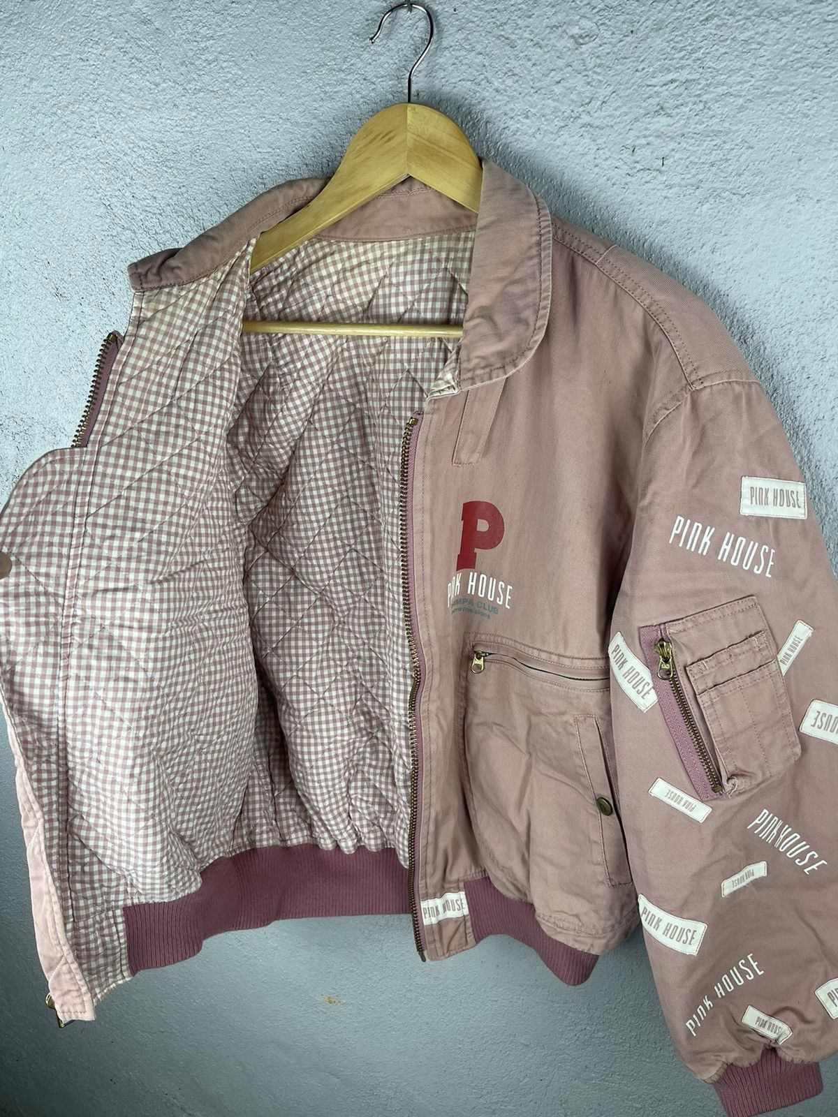 Karl Helmut Vintage 90s Karl Helmut X Pink House Letterman Bomber Jacket Size US M / EU 48-50 / 2 - 10 Thumbnail