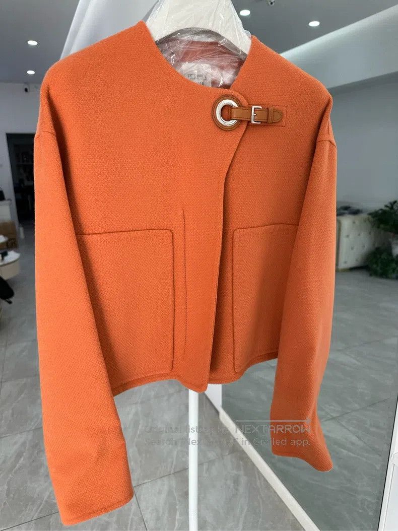 Hermes Hermes Orange Plaid Short Jacket Size XS / US 0-2 / IT 36-38 - 1 Thumbnail
