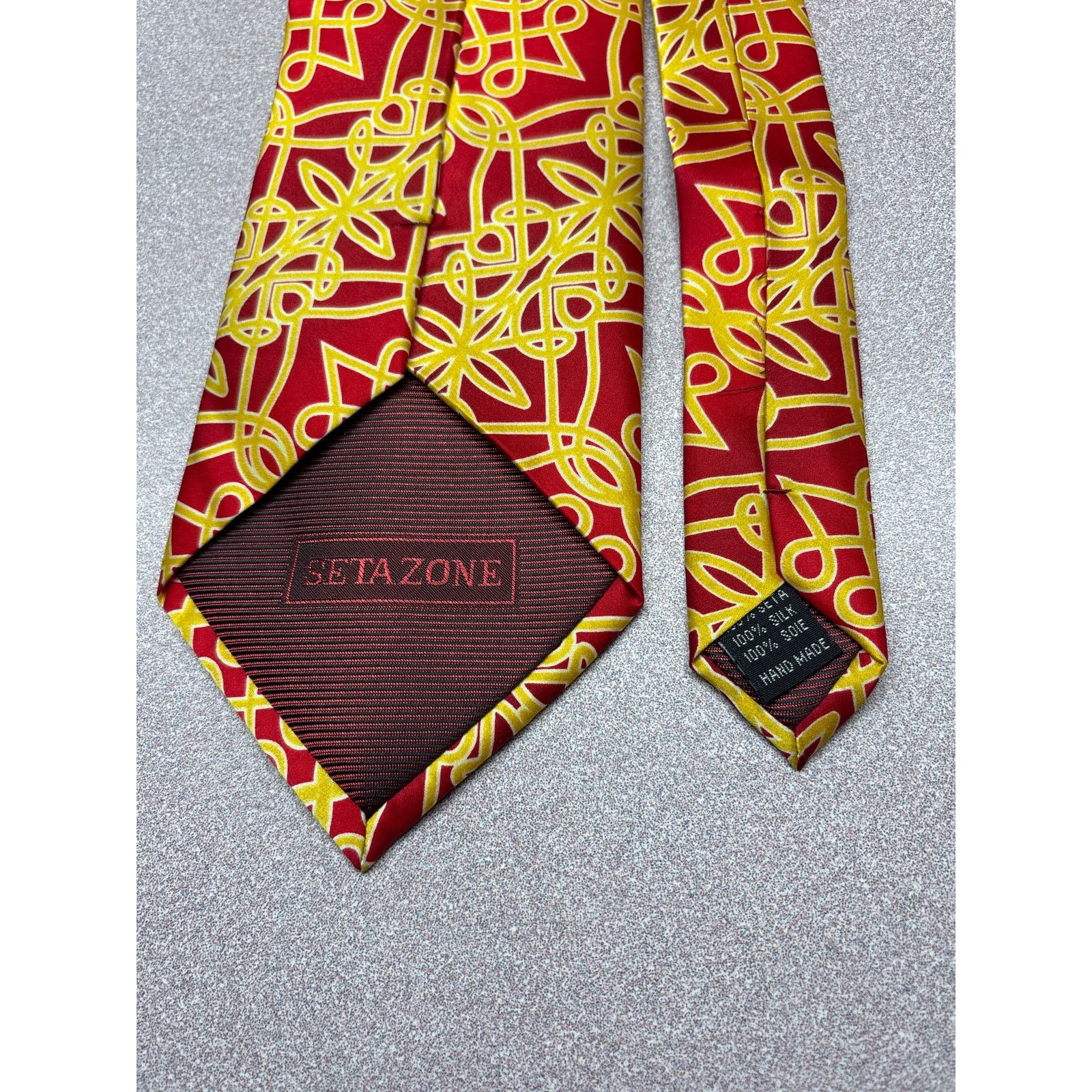 Other SetaZone Red and Yellow Silk Tie Size ONE SIZE - 6 Thumbnail