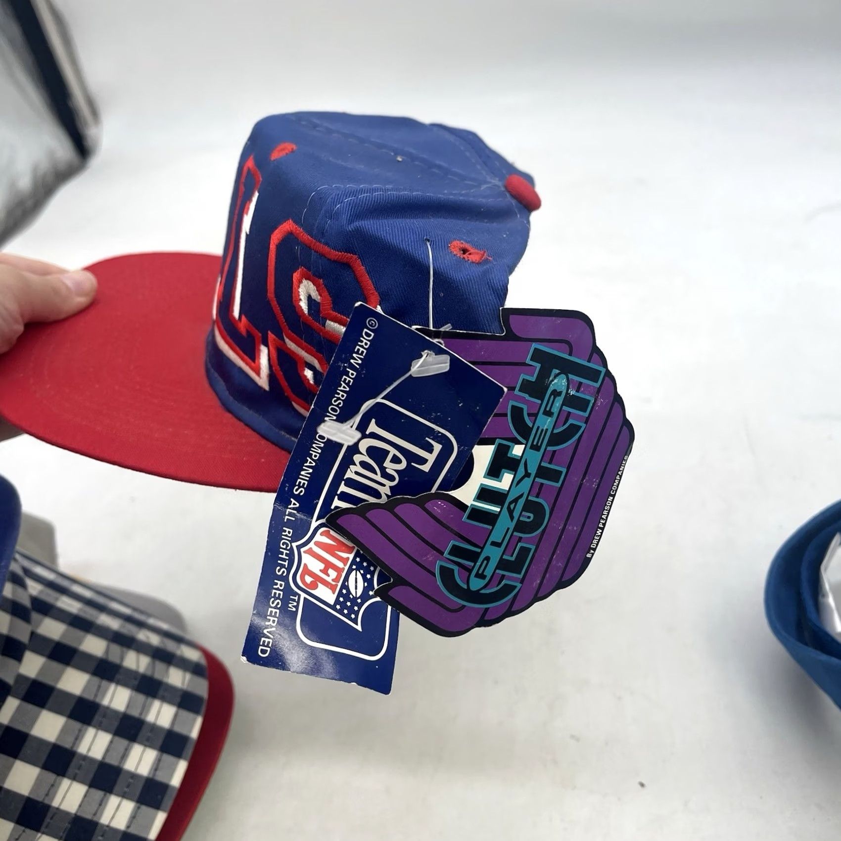 NFL VINTAGE NFL Buffalo Bills Snapback Hat OSFA One Size Blue Cotton Twill 90s Blockhead NSFW? Size ONE SIZE - 2 Thumbnail