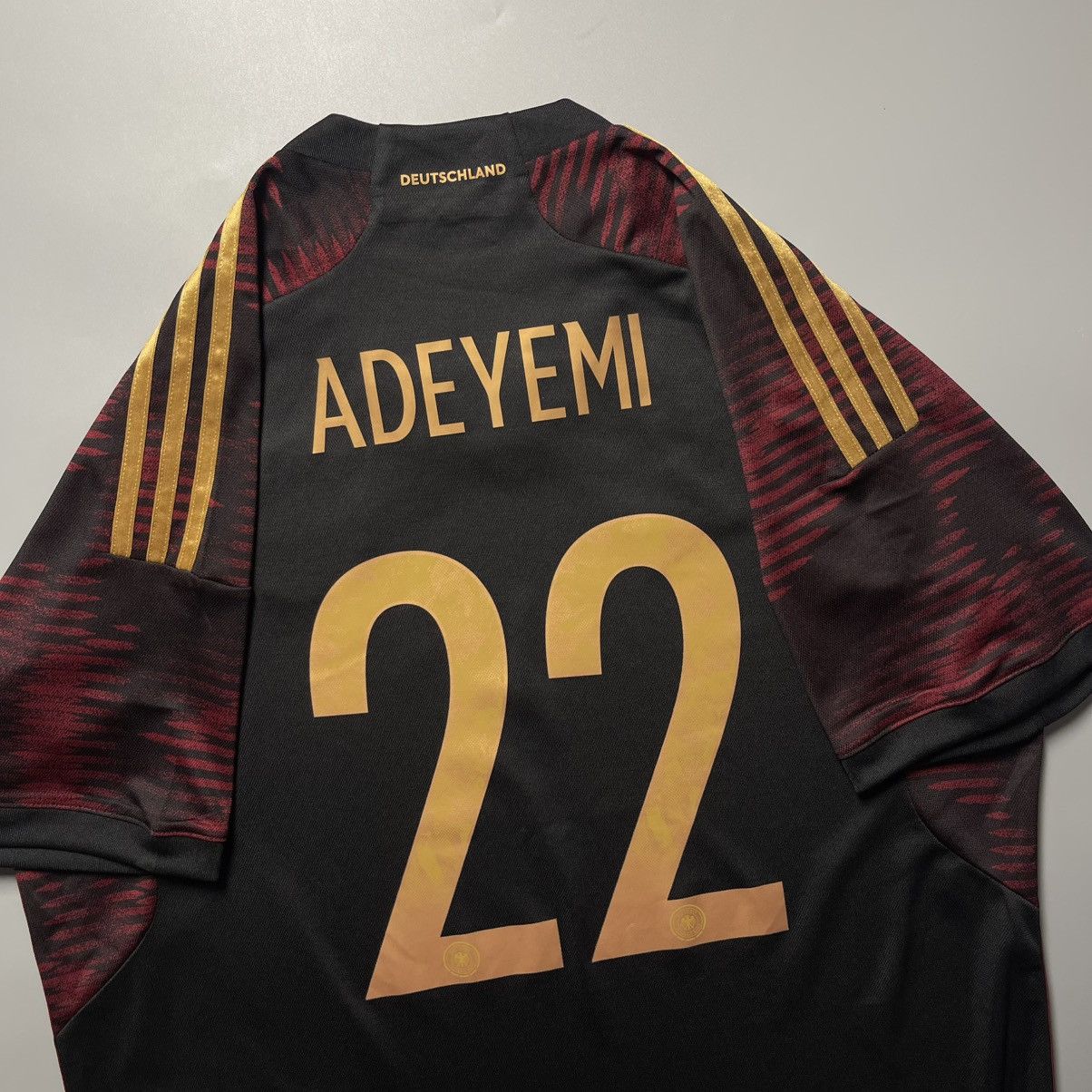 Adidas GERMANY ADIDAS 2022 WORLD CUP SOCCER AWAY JERSEY #22 ADEYEMI Size US XL / EU 56 / 4 - 8 Thumbnail