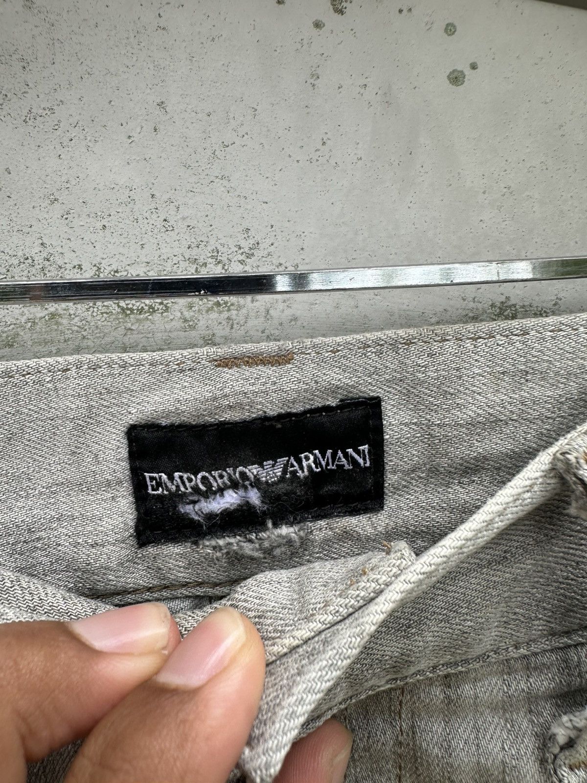 Emporio Armani 👹Vintage THRASHED Emporio Armani Baggy Flare Jeans Size US 33 - 11 Thumbnail