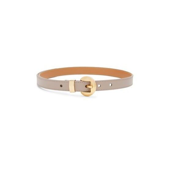 LOEWE Soft Rounded Gold Beige Leather Belt New & Authentic (